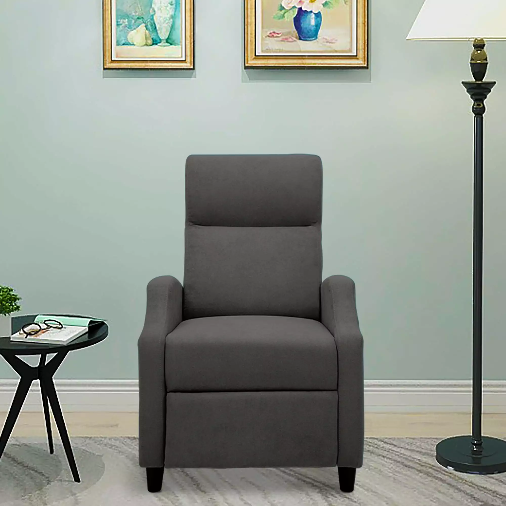 Abble Manual Recliner Gray Living Room