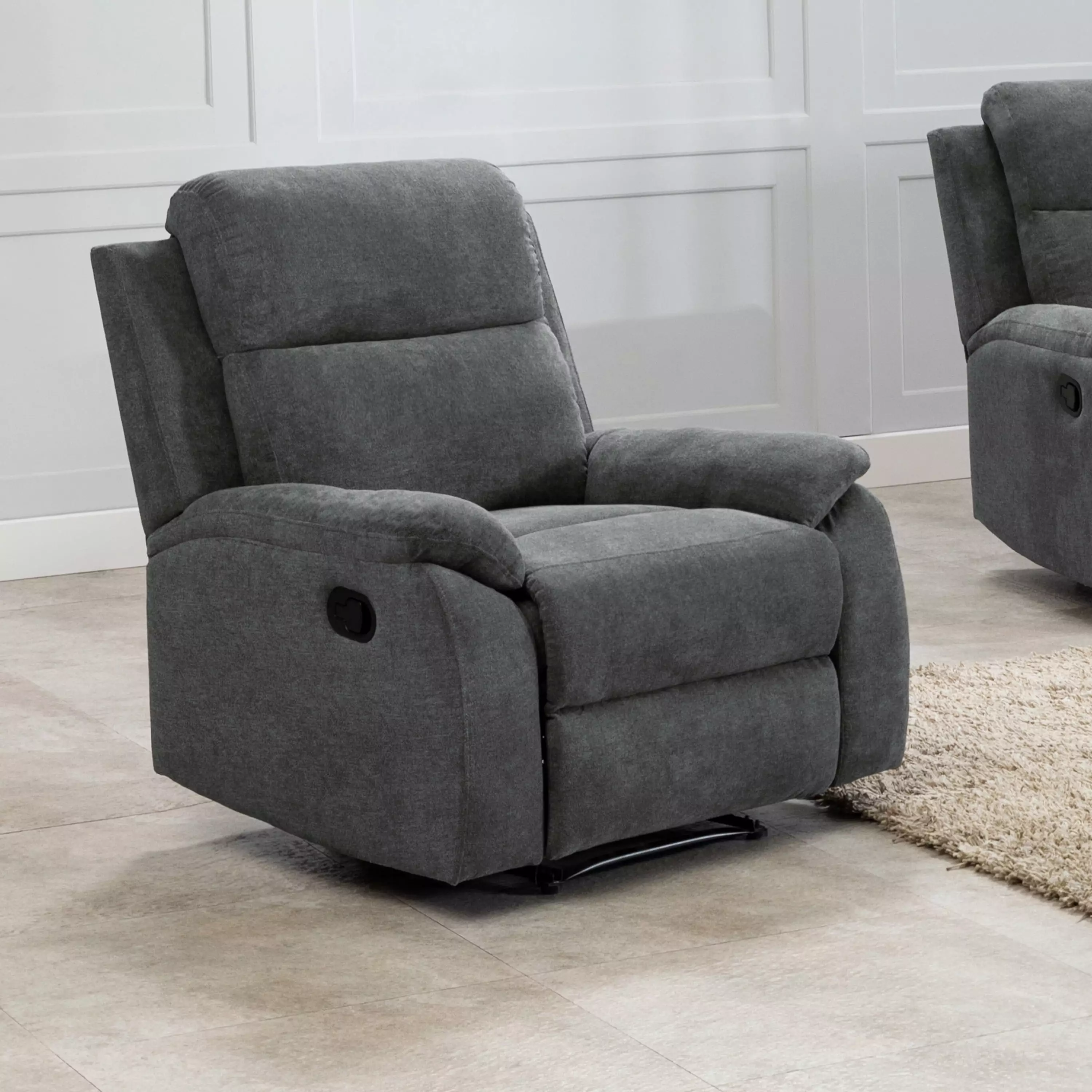 AC Pacific Ronald Contemporary Grey Recliner Chair Modern Homes