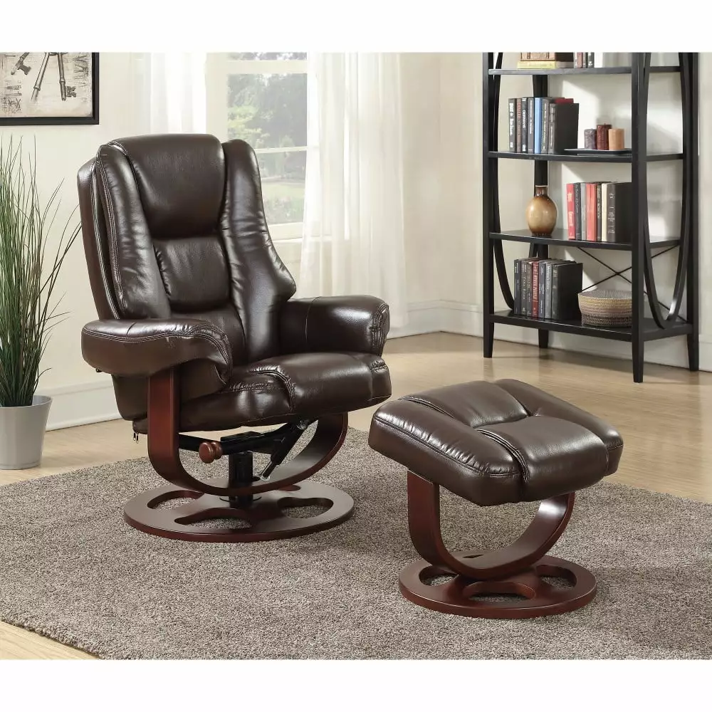 Upholstered Reclining Chair Ottoman Brown Living Room Coaster Company
