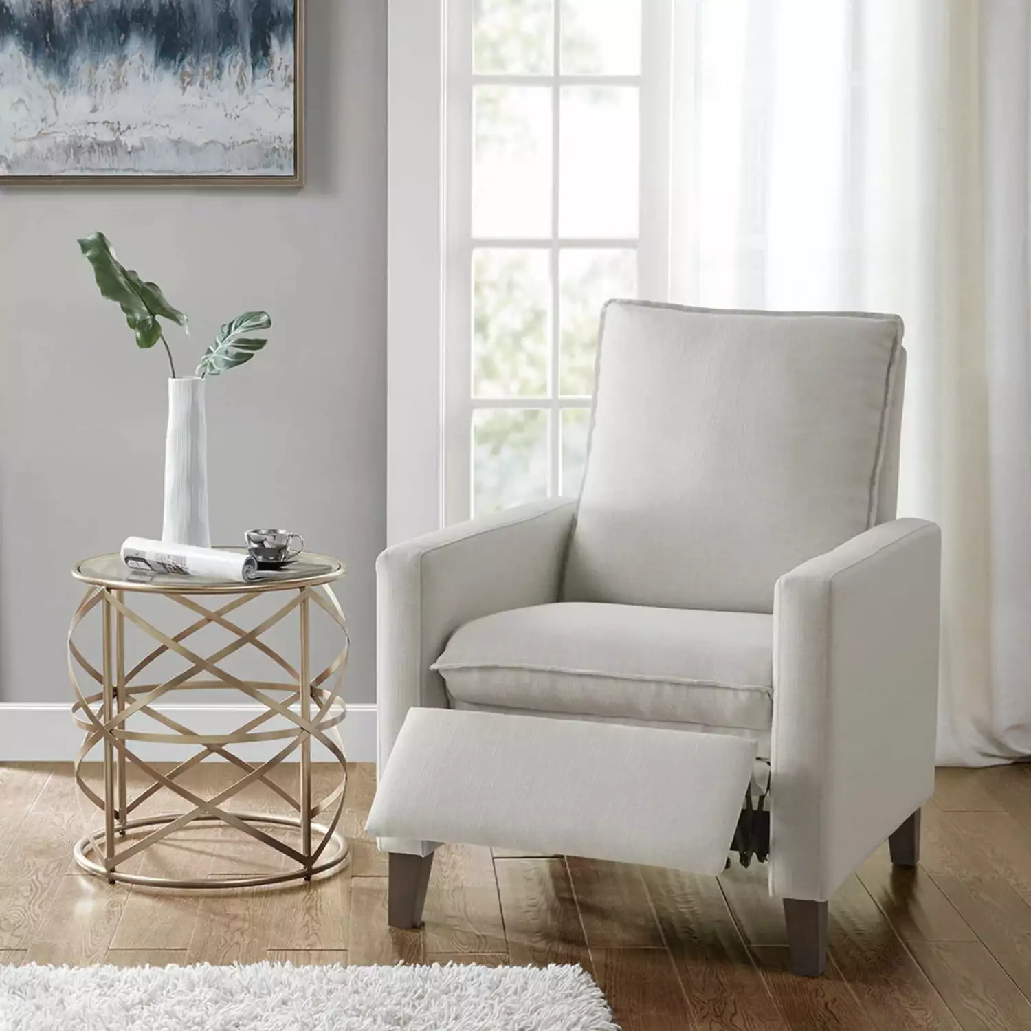 Coleman Upholstered Manual Push Back Recliner - Comfortable and Durable