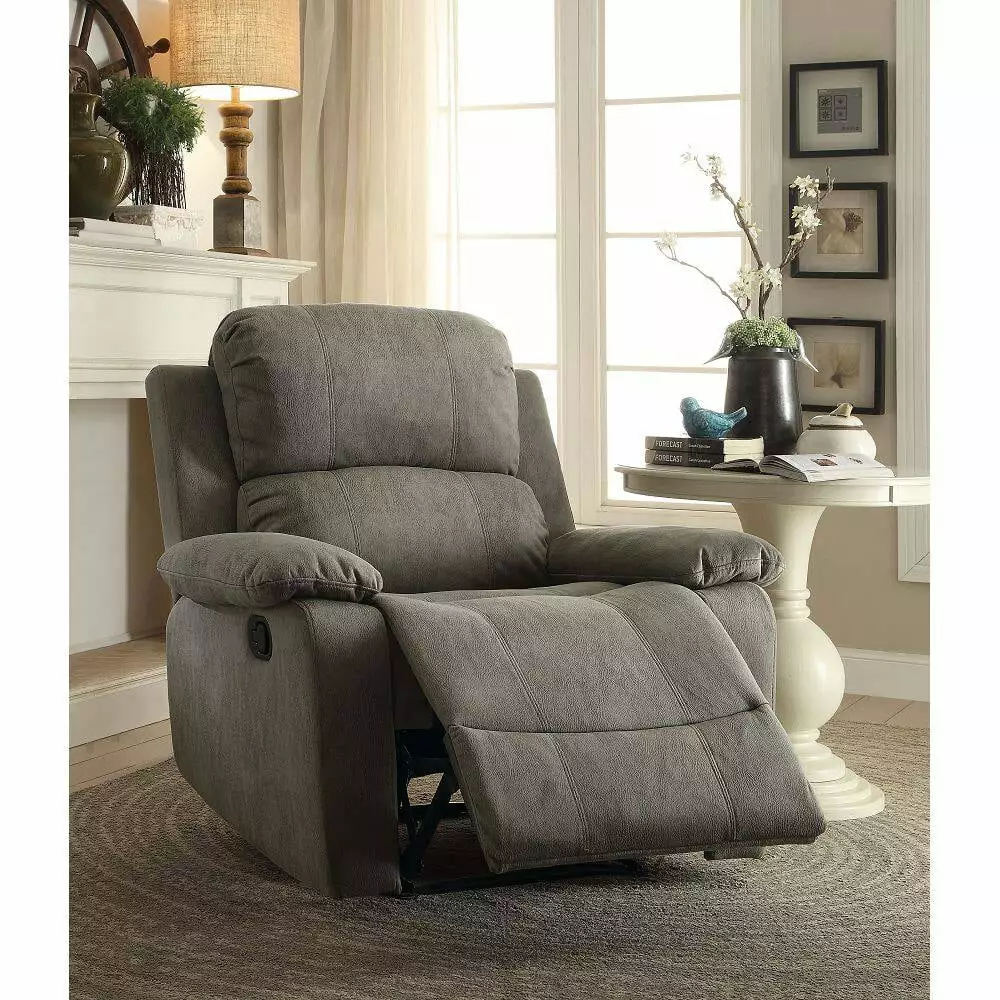 CoSoTower Recliner Motion Chair Gray Polished Microfiber