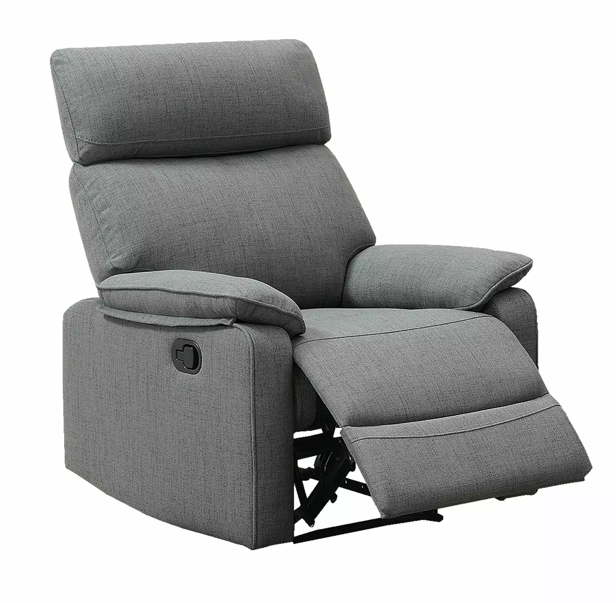 DeeHome Gray Burlap Fabric Manual Motion Recliner Chair