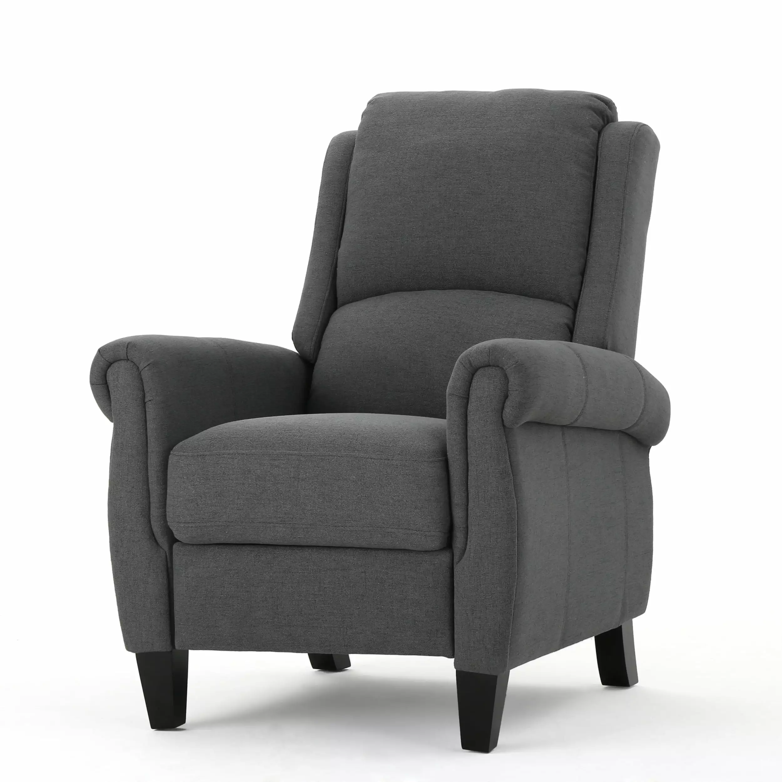 Harrah Fabric Recliner Chair Charcoal GDFSTUDIO