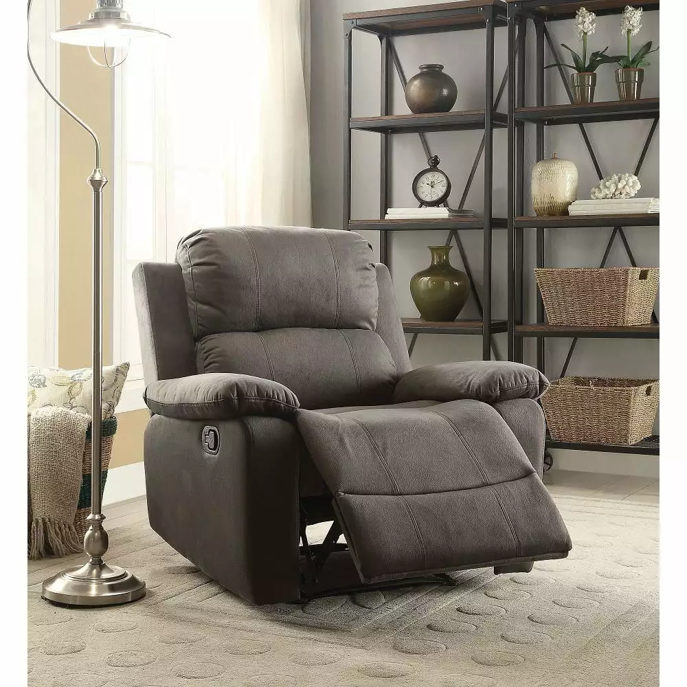 Bina Microfiber Recliner Charcoal Living Room Comfort Go Green Woods