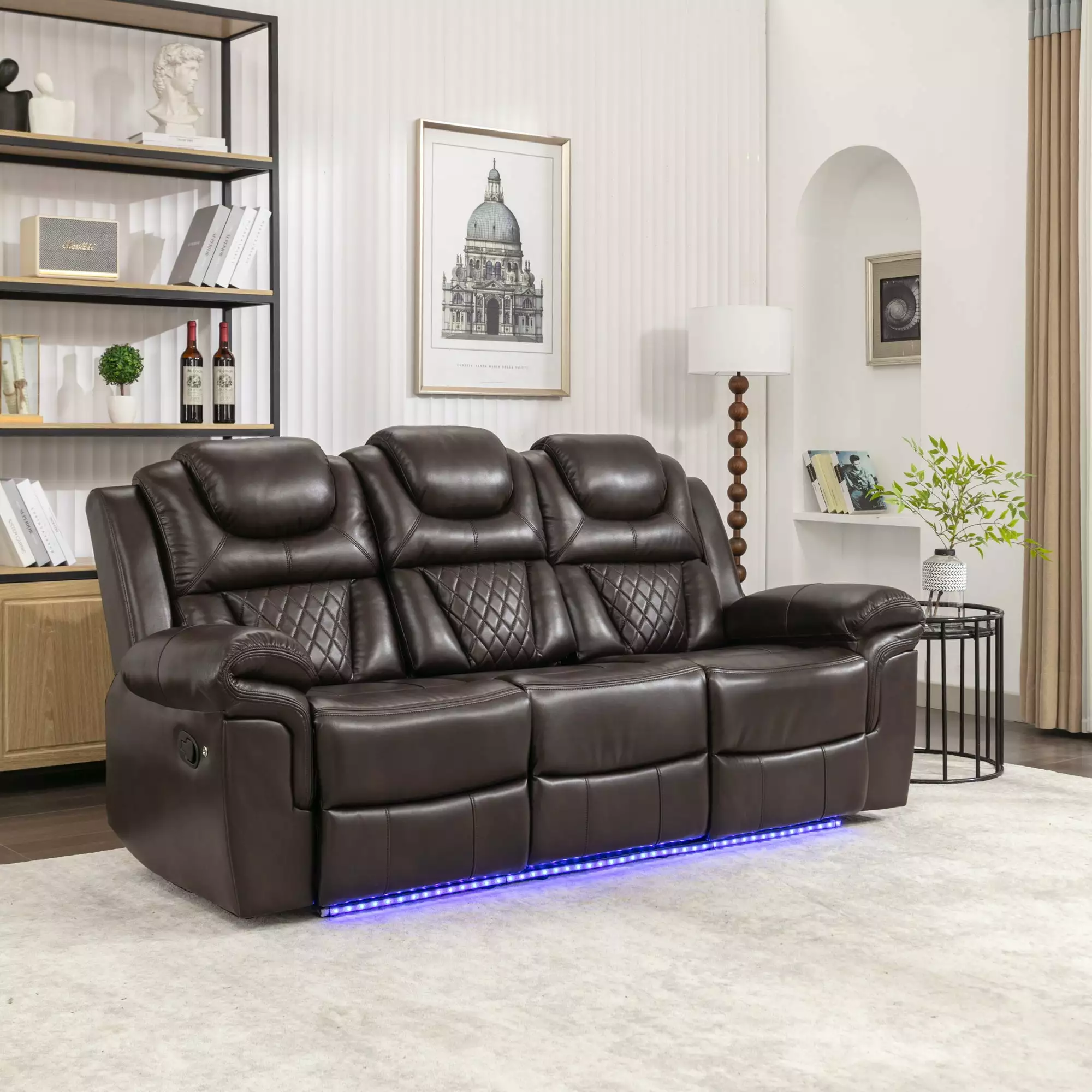Milo Manual Recliner Seat Center Console Brown - Comfortable Living Room Chair Go Green Woods