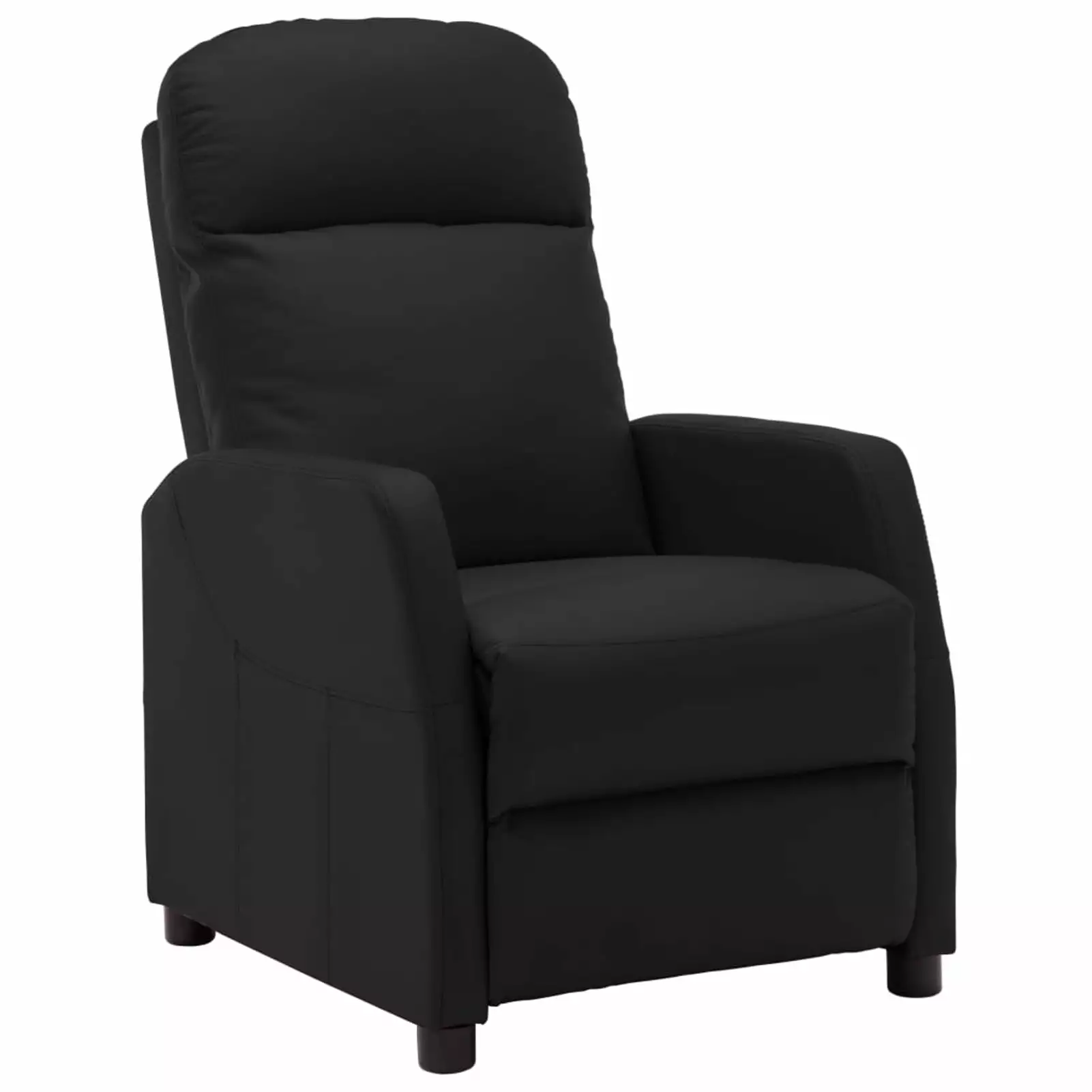 Htovila Reclining Chair Black Faux Leather Manual Recliner Footrest Living Room