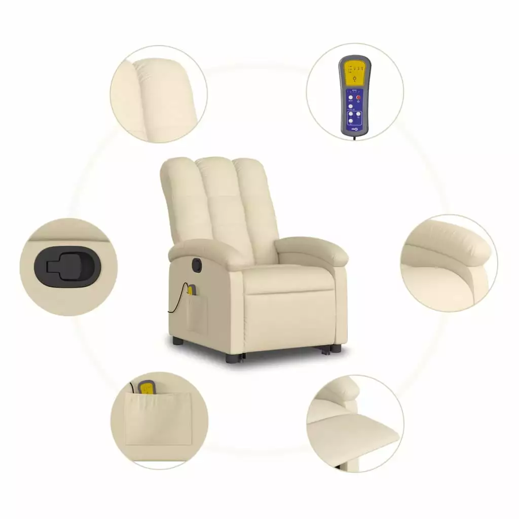 Irfora Cream Fabric Recliner Chair Home and Living Room