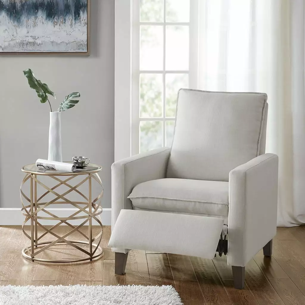 Upholstered Manual Push Back Recliner Living Room Furniture Jamini
