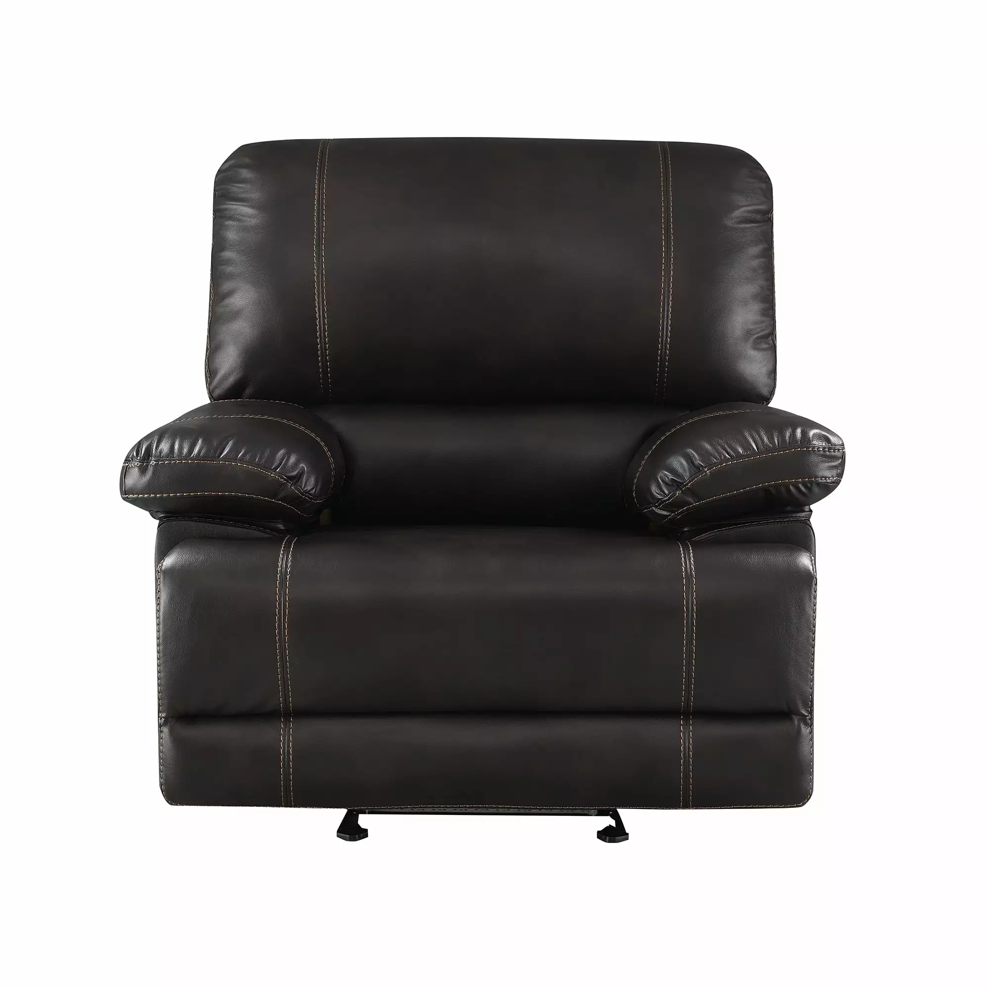Miekor Recliner Chair Sofa Manual Reclining Home Theater Seating Reversible Backrest Brown
