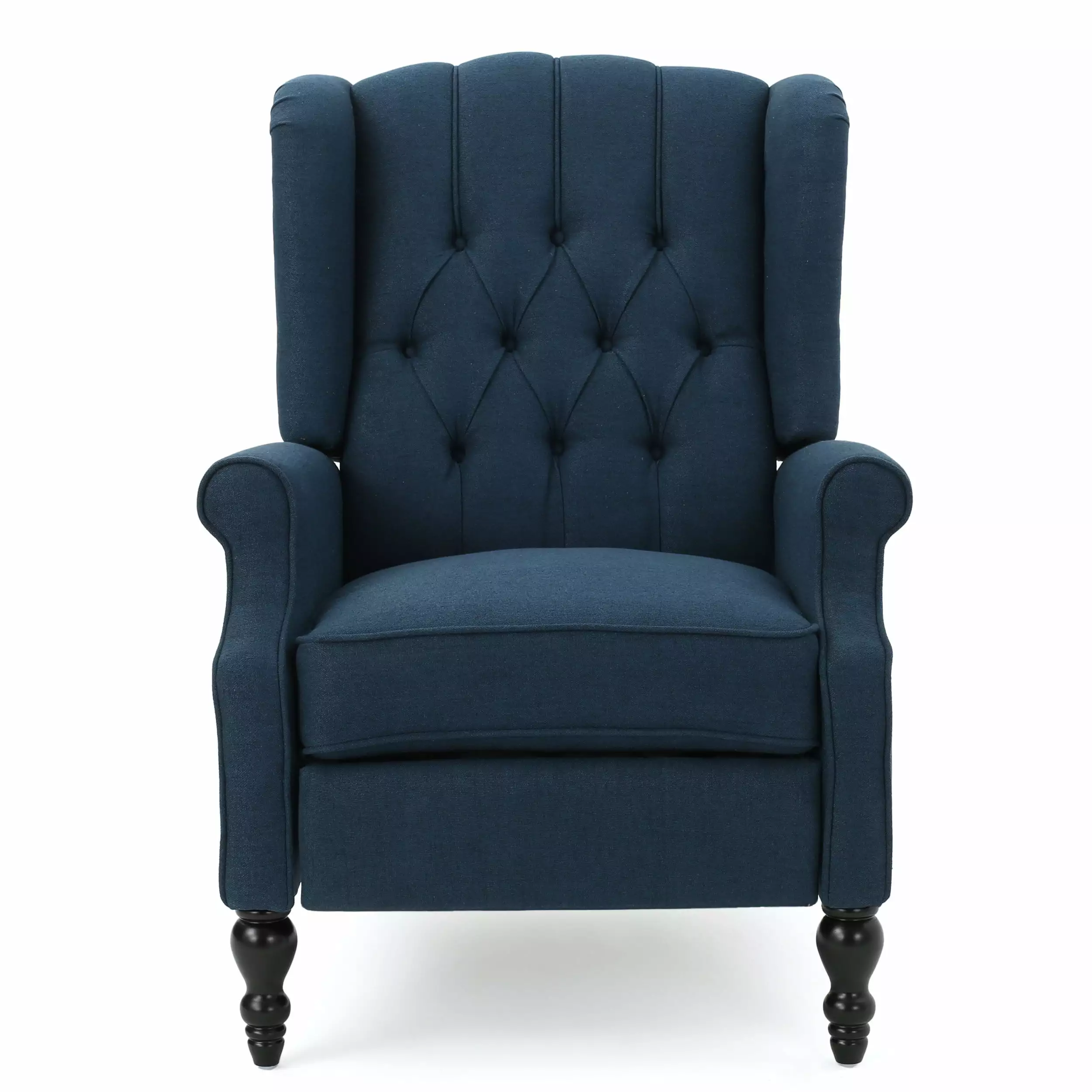 Noble House Bishop Standard Fabric Wingback Recliner Chair Blue