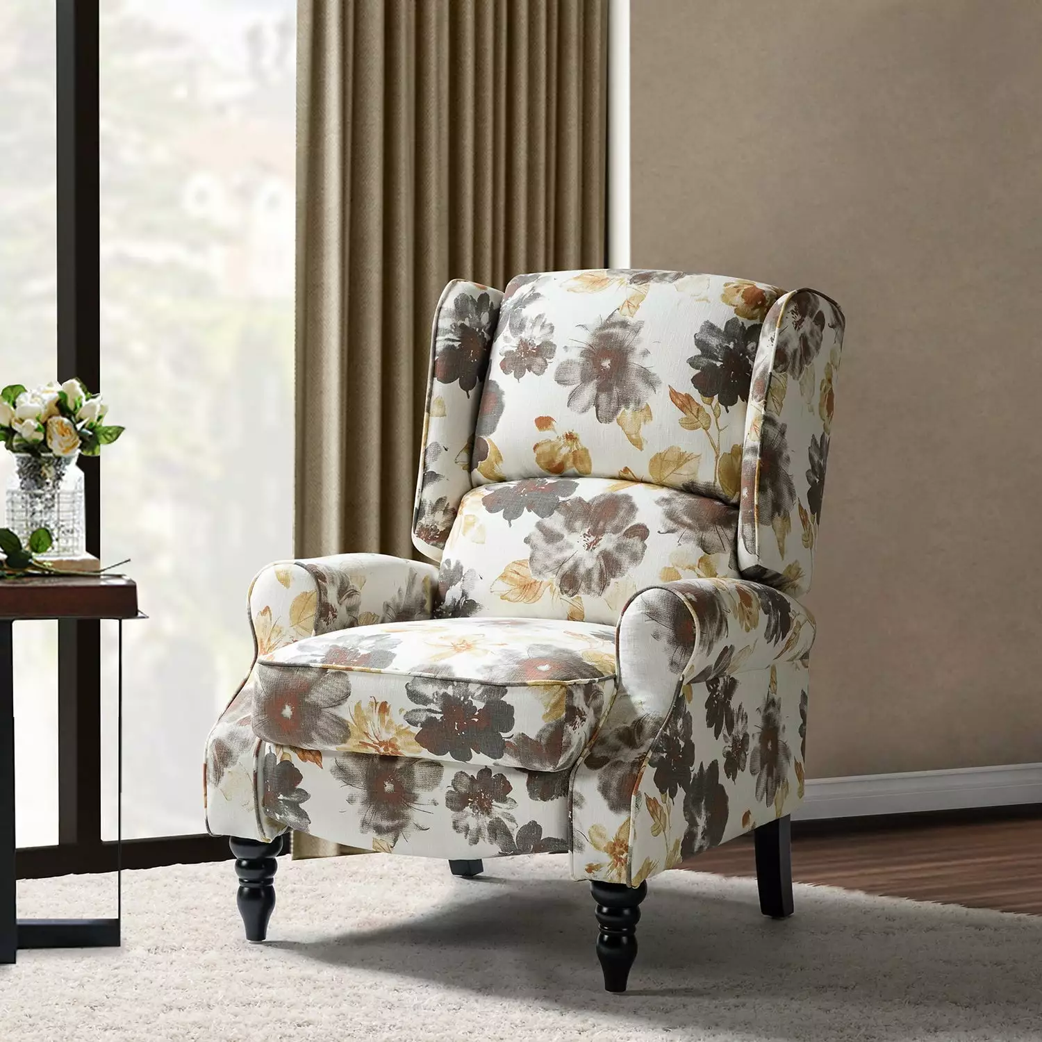 Nakura Manual Recliner Blossom Comfortable Pull Lever Recliner Living Room SaveDays