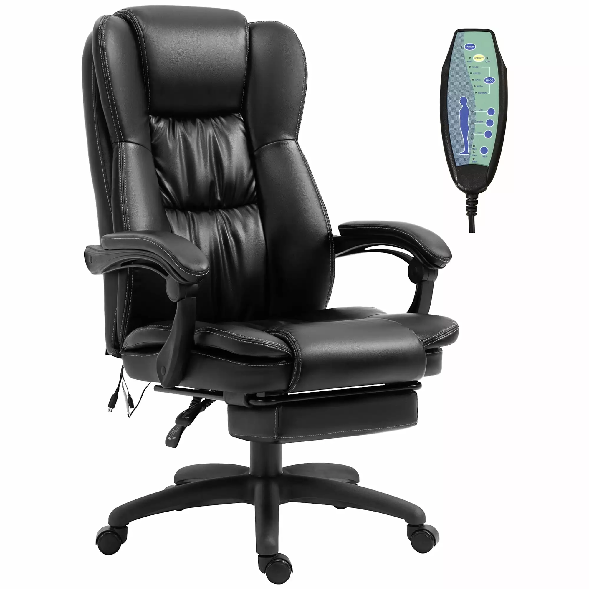 CoSoTower High Back Massage Office Chair 6-Point Vibration and Footrest