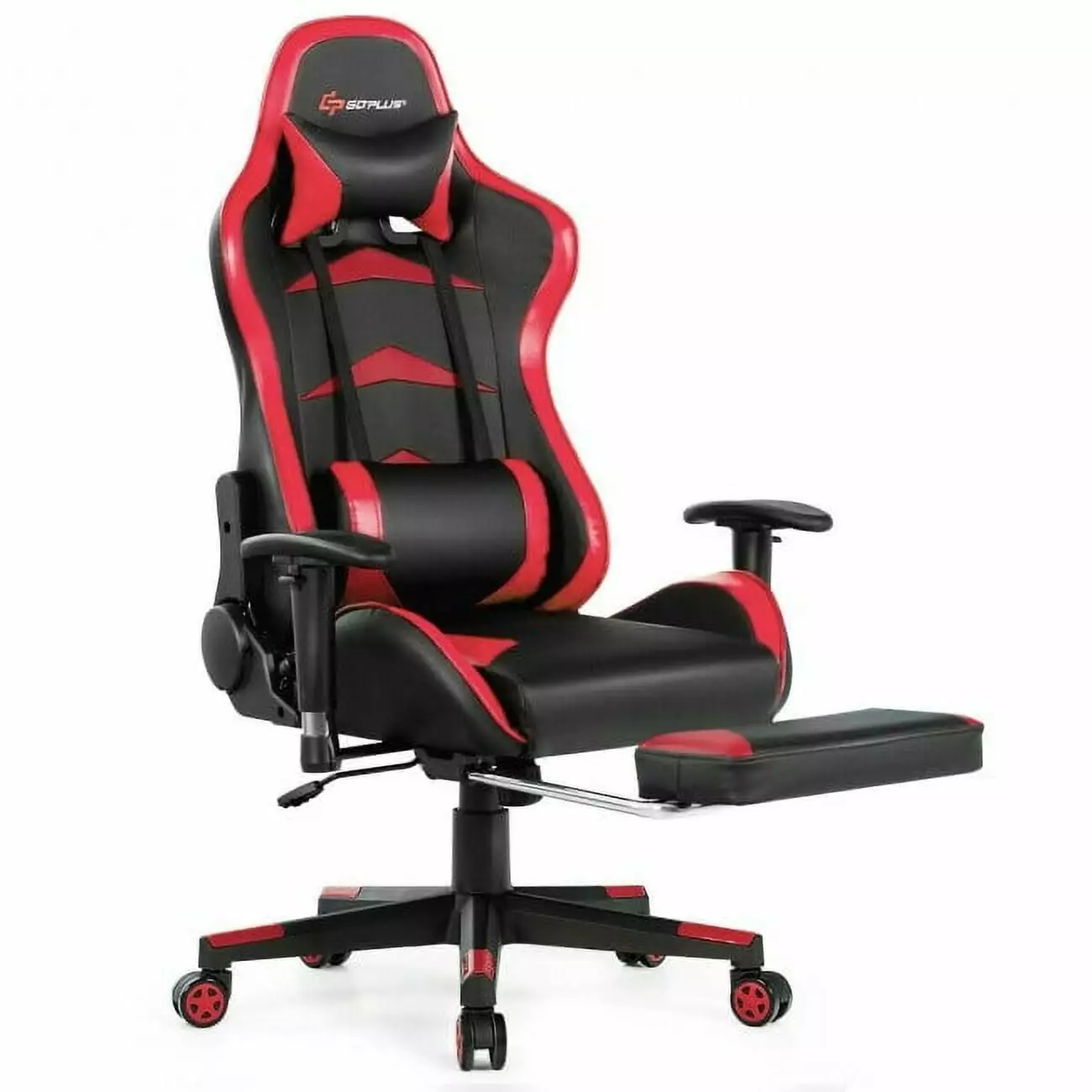 Massage Gaming Chair Footrest Red Color Ergonomic Reclining Computer Game Office Chair Generic
