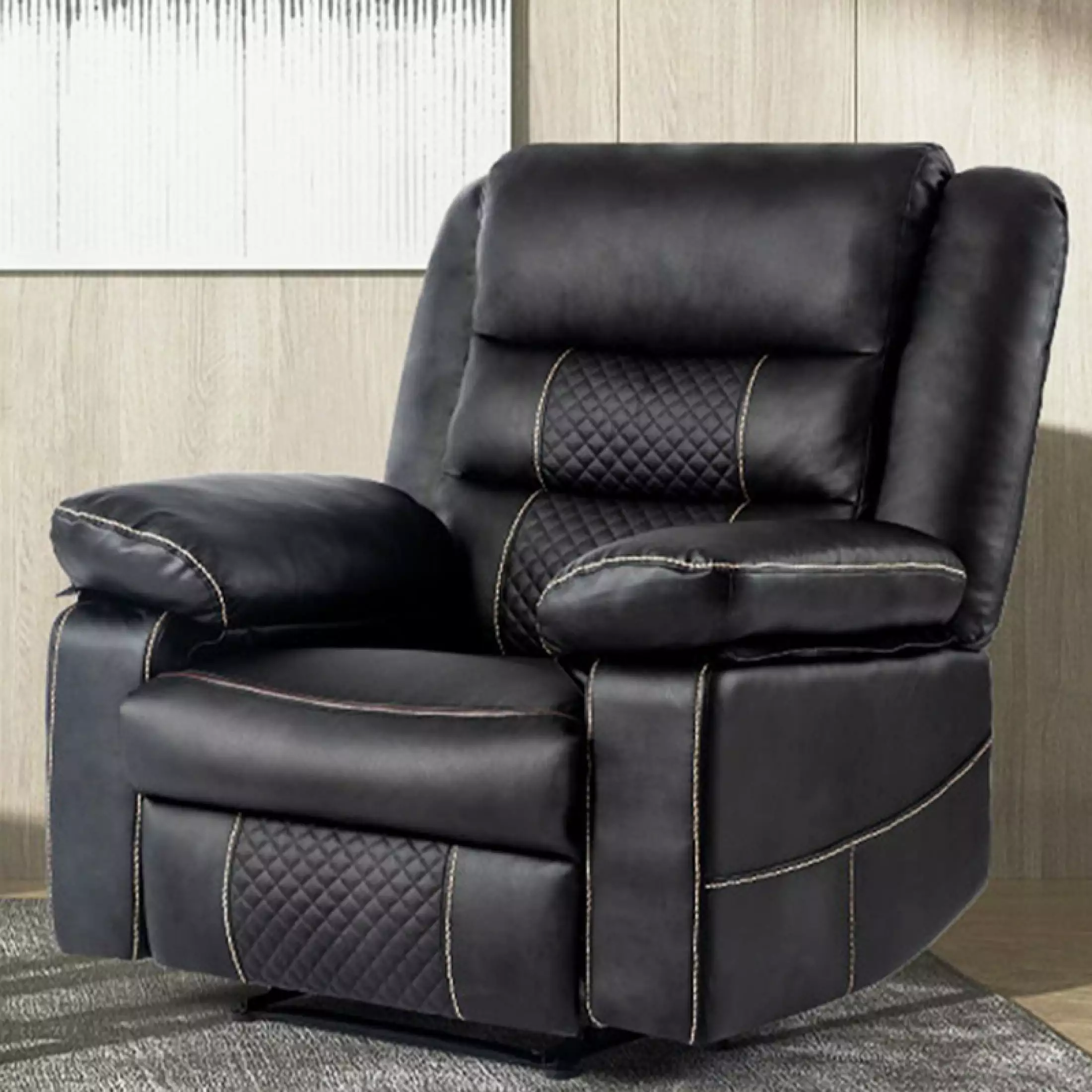 Miekor Furniture Breathable Leather Massage Recliner Chair - Manual Living Room Sofa