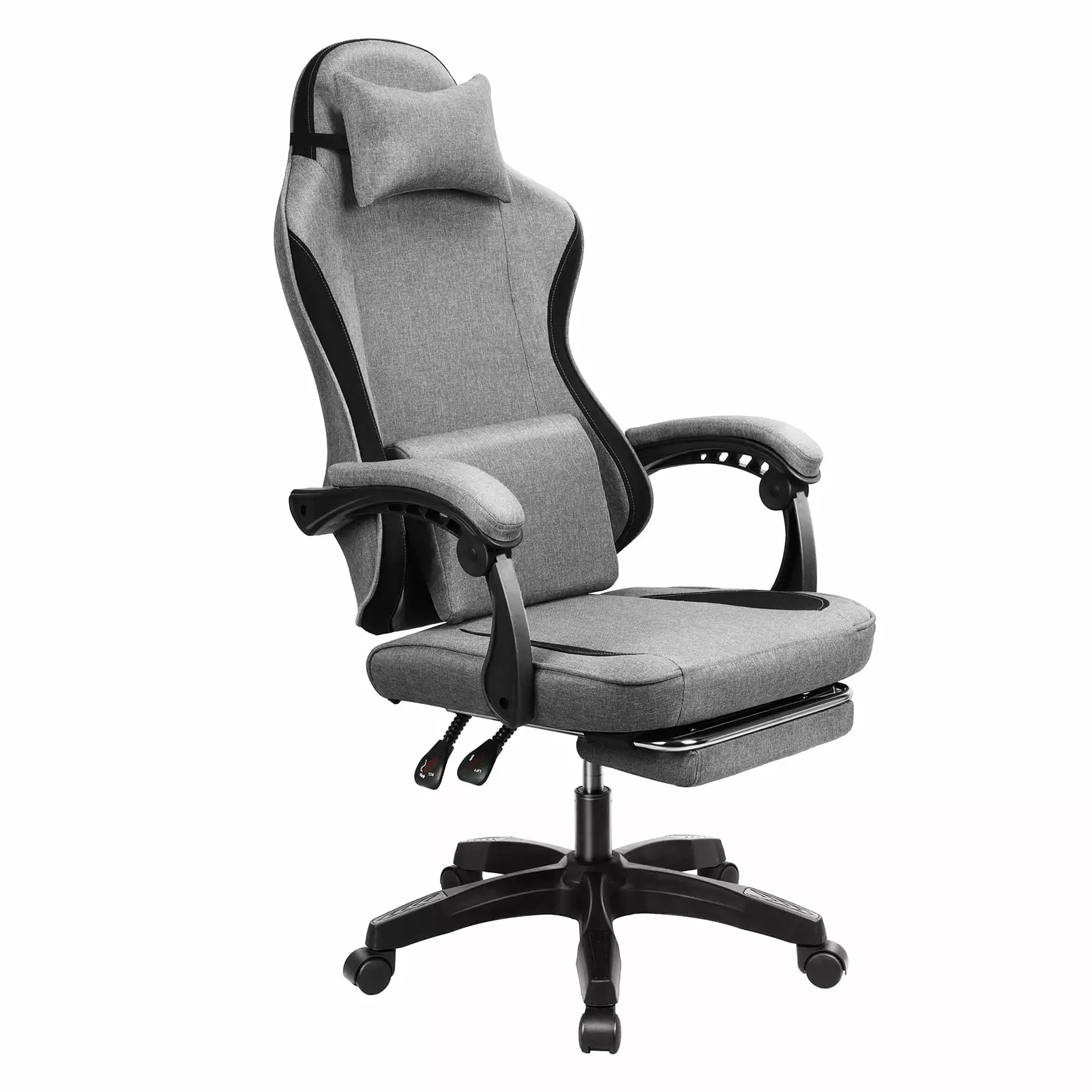 AQSQ Gaming Chair Massage Game Chair Headrest and Backrest Ergonomic Computer Chair Footrest and 360 Rotation Wheels