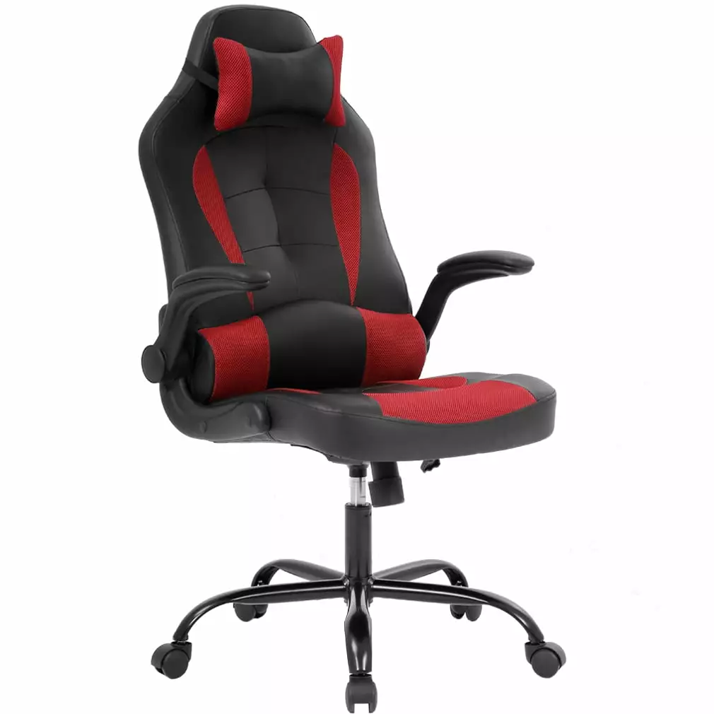 BestMassage Ergonomic Gaming Chair Lumbar Support Swivel Rolling Office Chair Women and Men Red