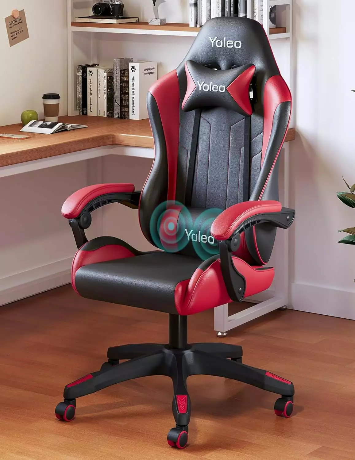 Massage Gaming Chair Lumbar Support and Headrest - High Back Adjustable Racing Style Swivel Video Game Chair Office Desk -...