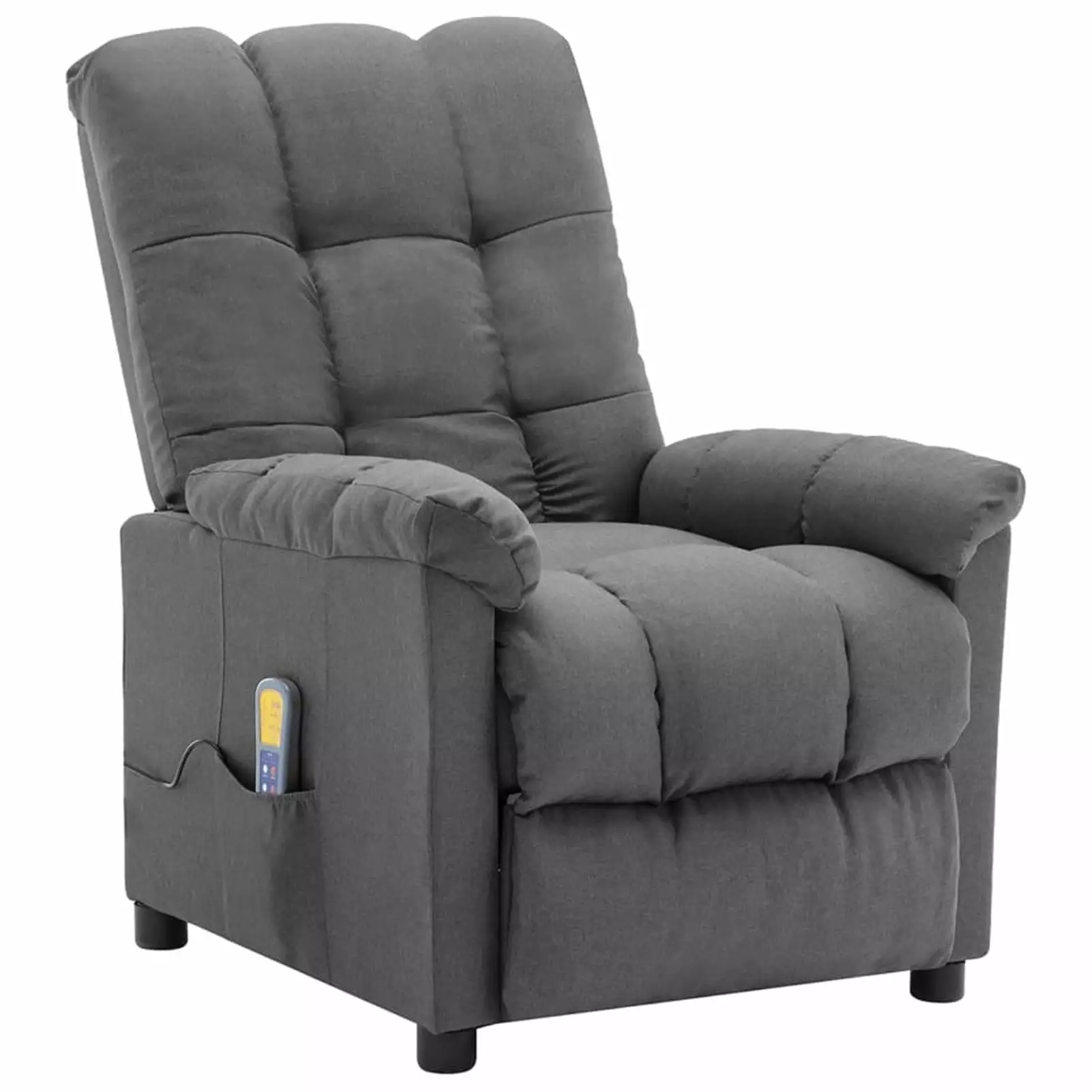 Suzicca Massage Recliner Chair Gray Fabric Adjustable Footrest and Backrest ammoon
