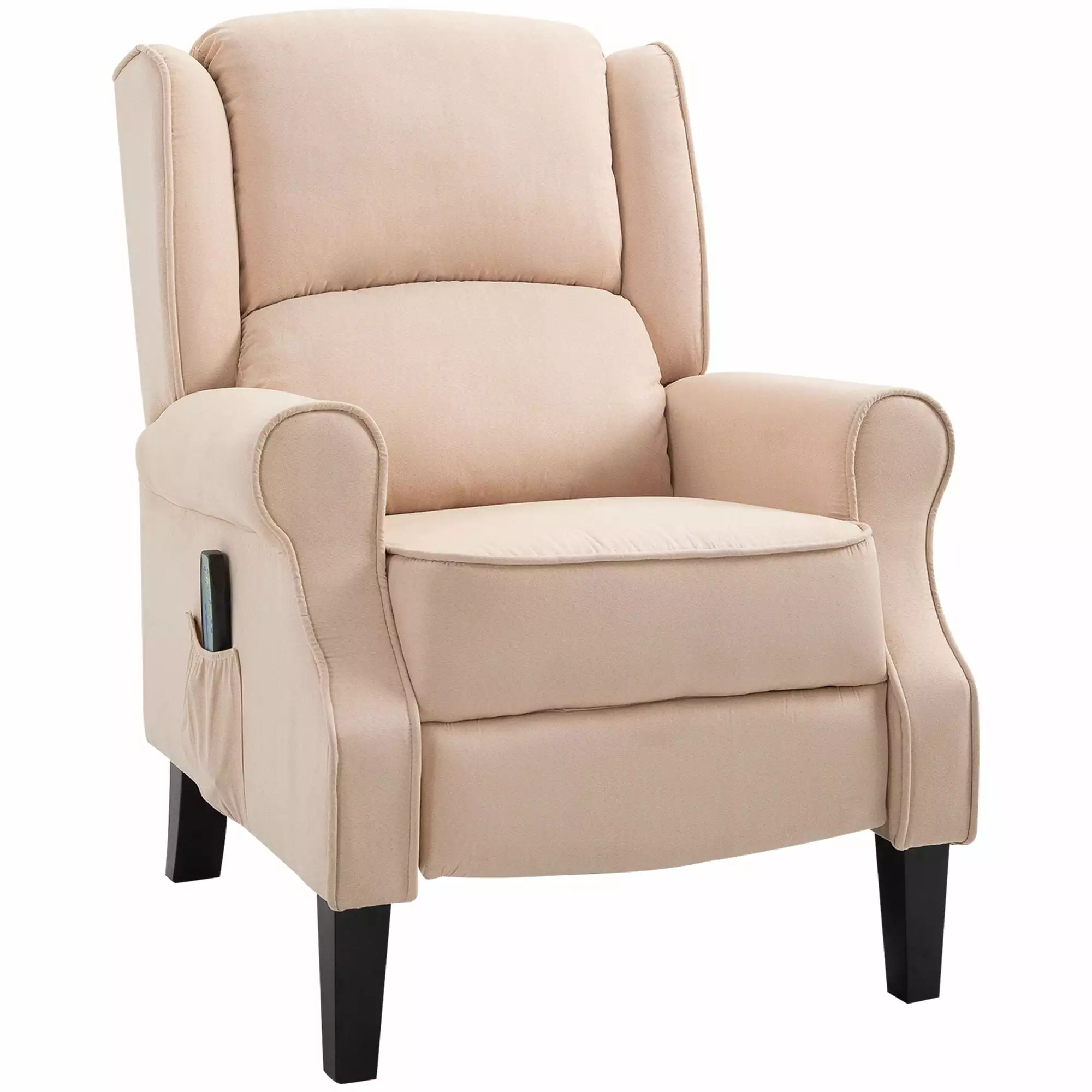 CoSoTower Massage Recliner Sofa Chair Heat Function Remote Cream