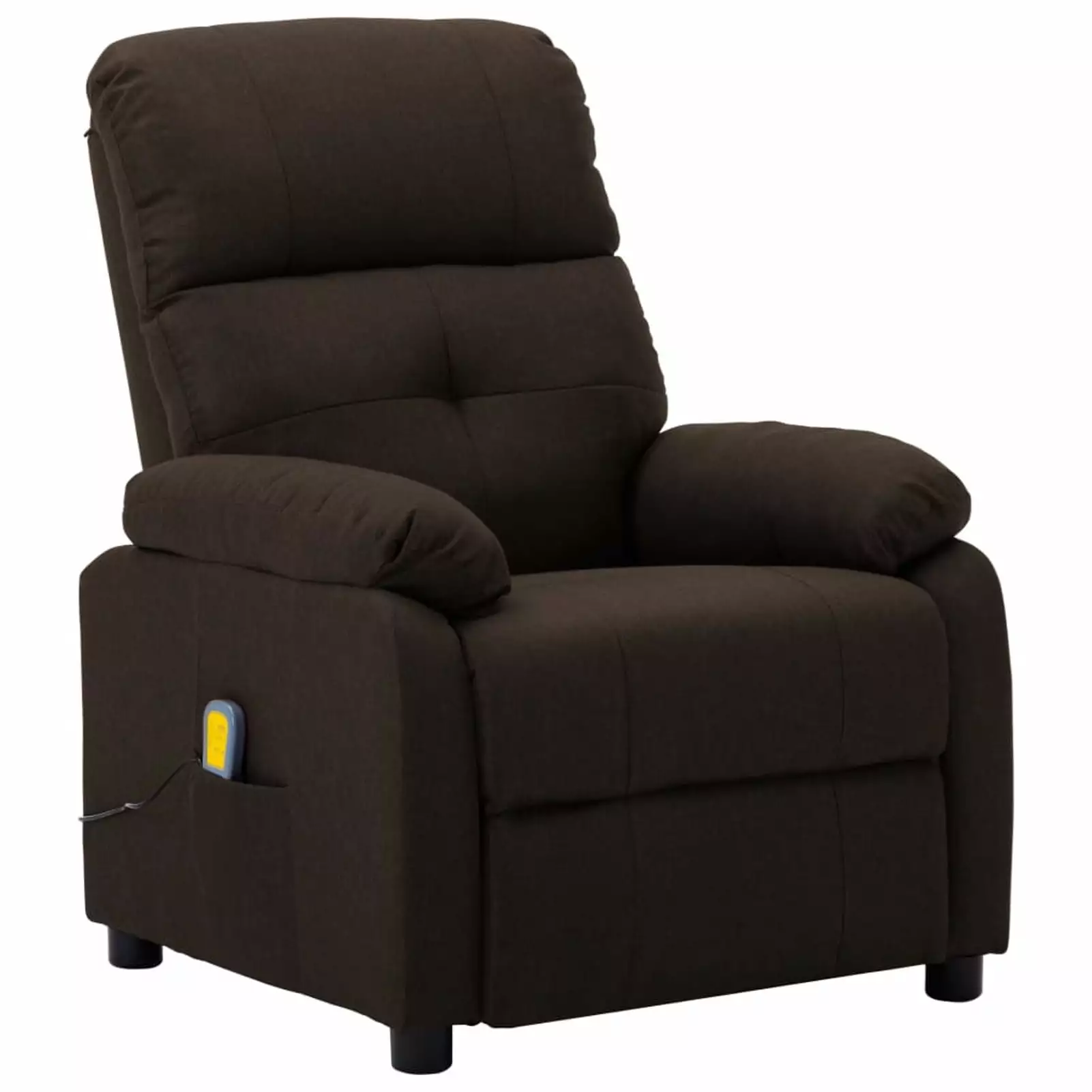 Massage Recliner Dark Brown Fabric Adjustable Backrest and Footrest Htovila