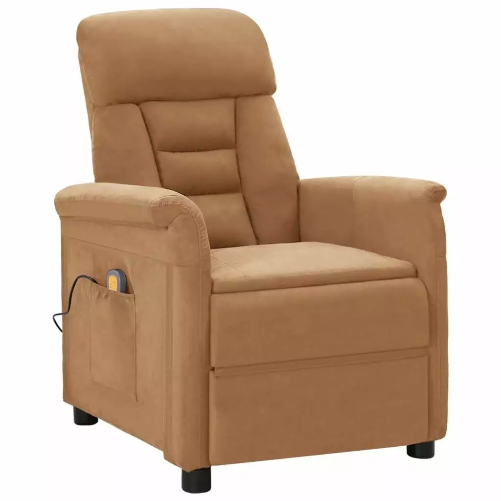 LANTRO JS Taupe Faux Suede Leather Massage Recliner