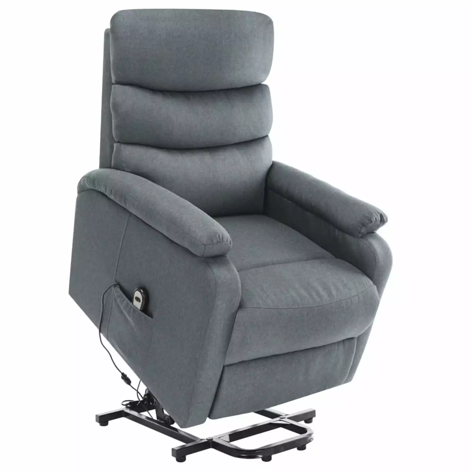 Stand-up Massage Recliner Light Gray Fabric Power Lift Chair Elderly Maboto