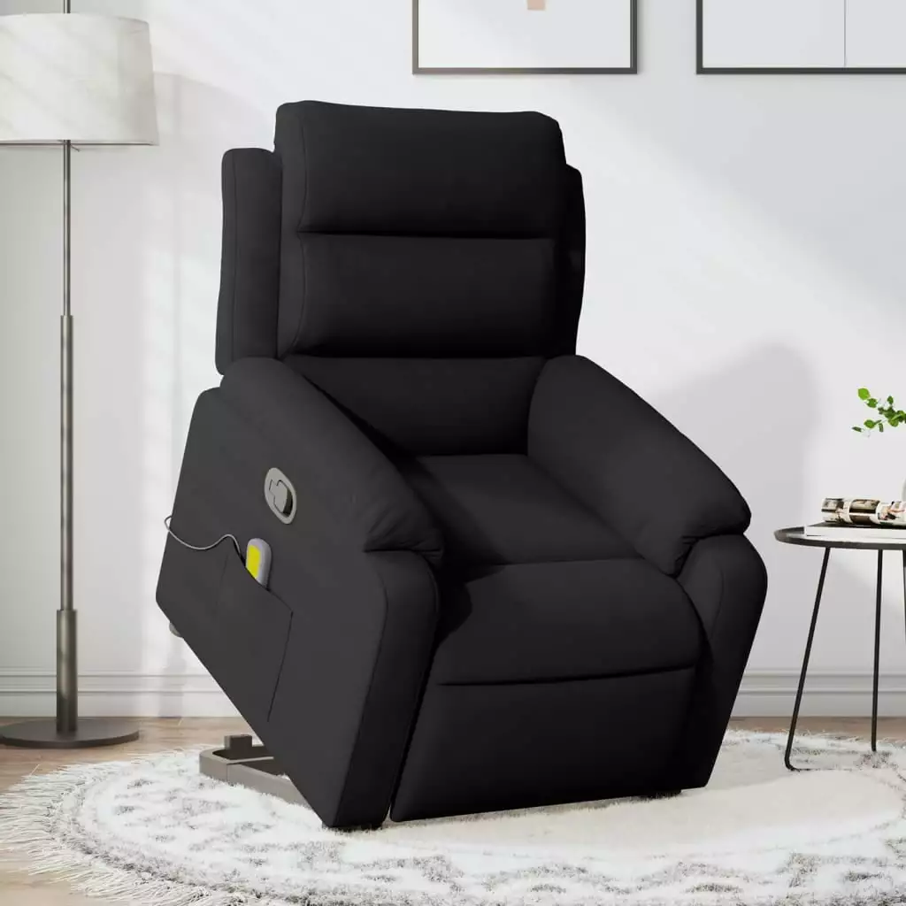 vidaXL Stand Up Massage Recliner Chair Black Velvet