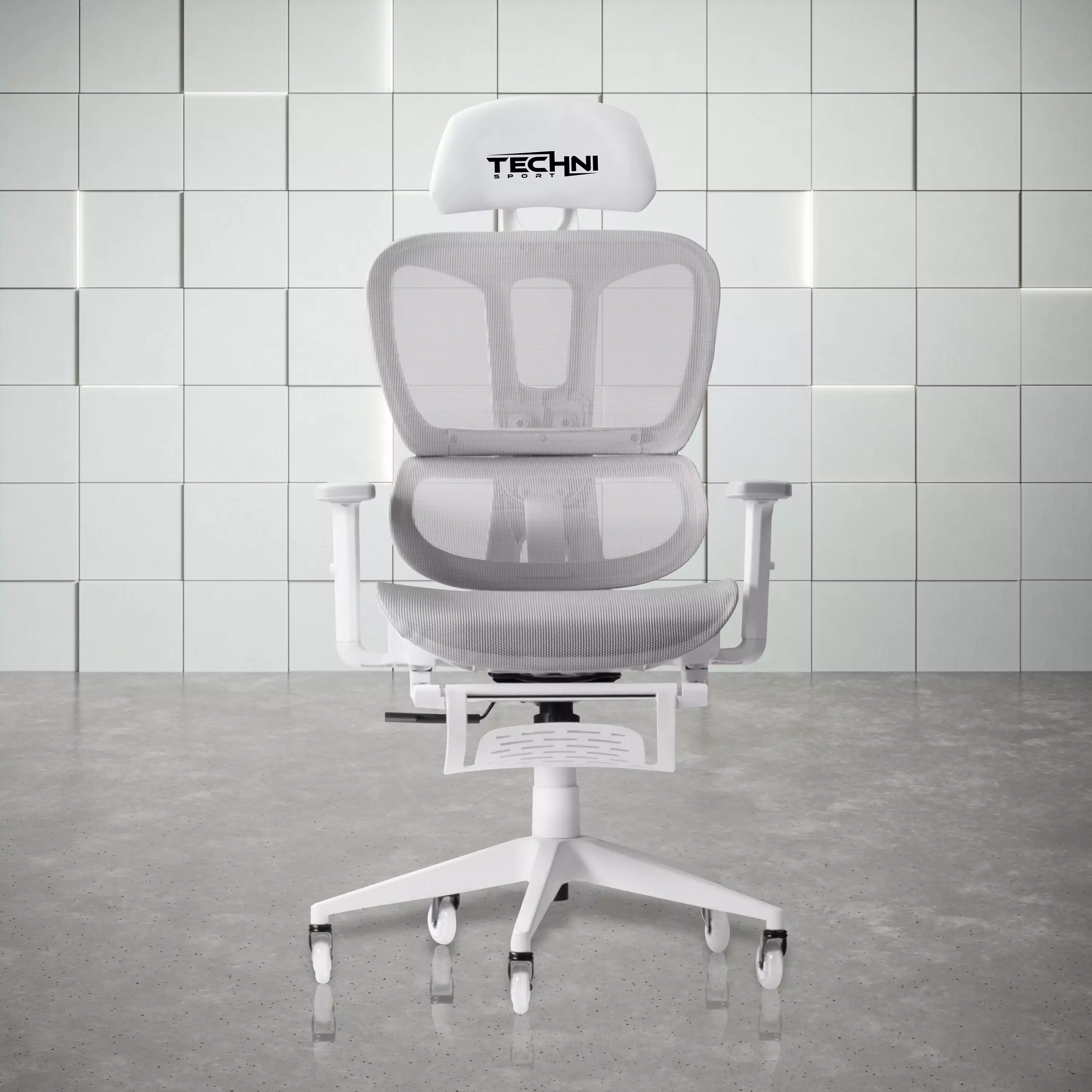 Techni Sport TS38C AIRFLEX2.0 Mesh Gaming Chair Footrest White