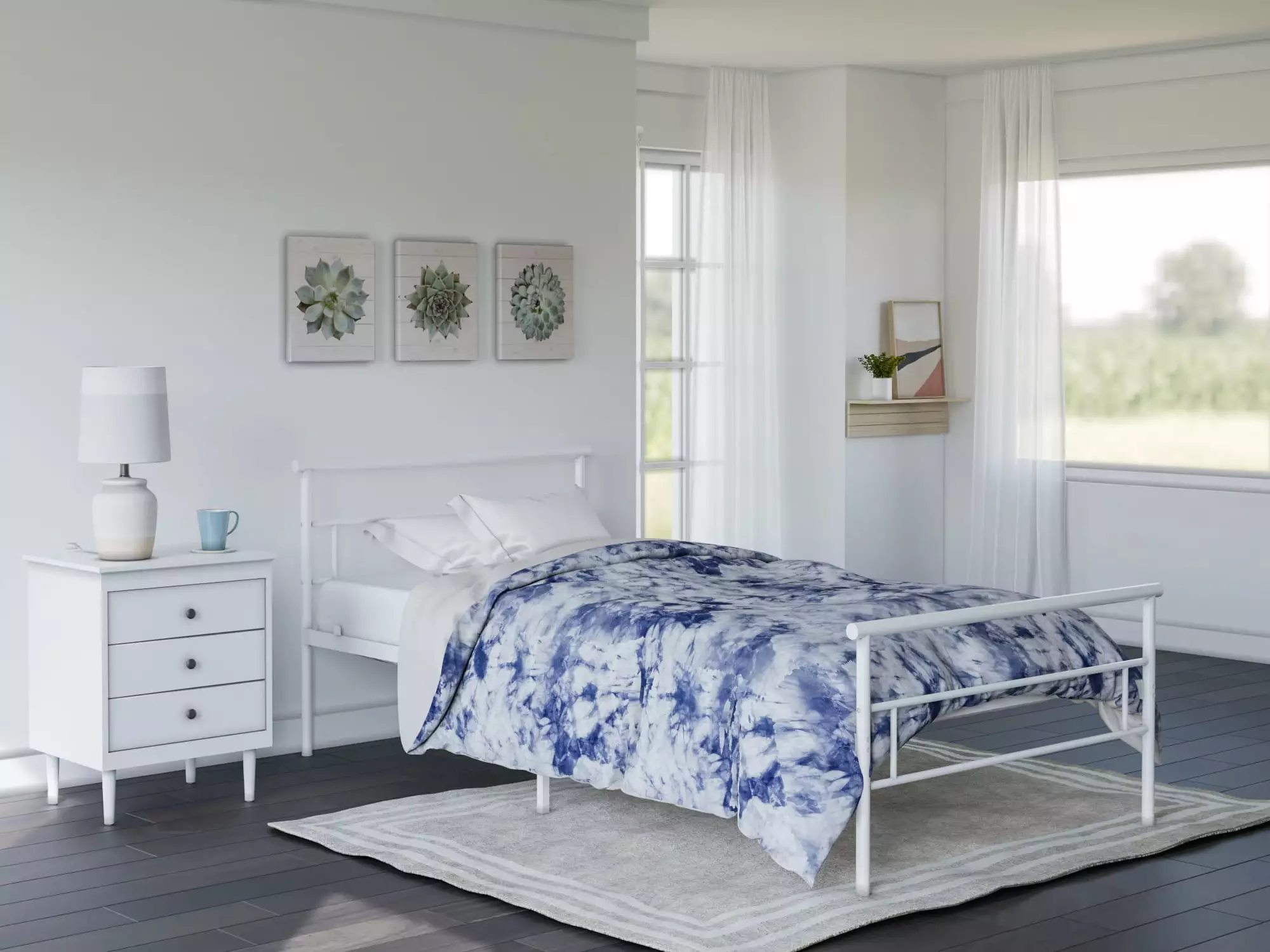 BK Furniture Seattle Timeless Metal Bed Twin White
