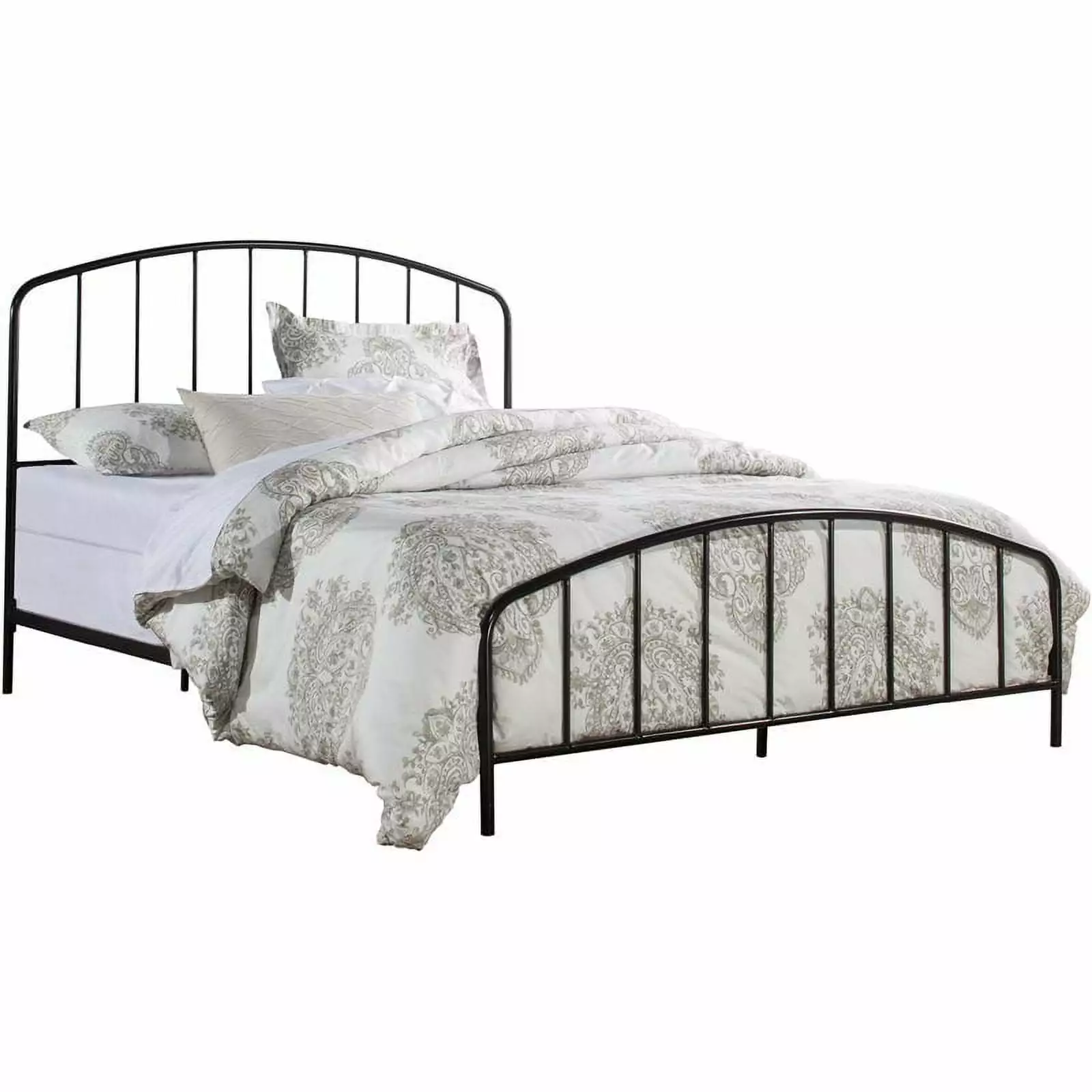 Hillsdale Furniture Tolland Arched Spindle Satin Black Metal Queen Bed Elegant Bed Frame