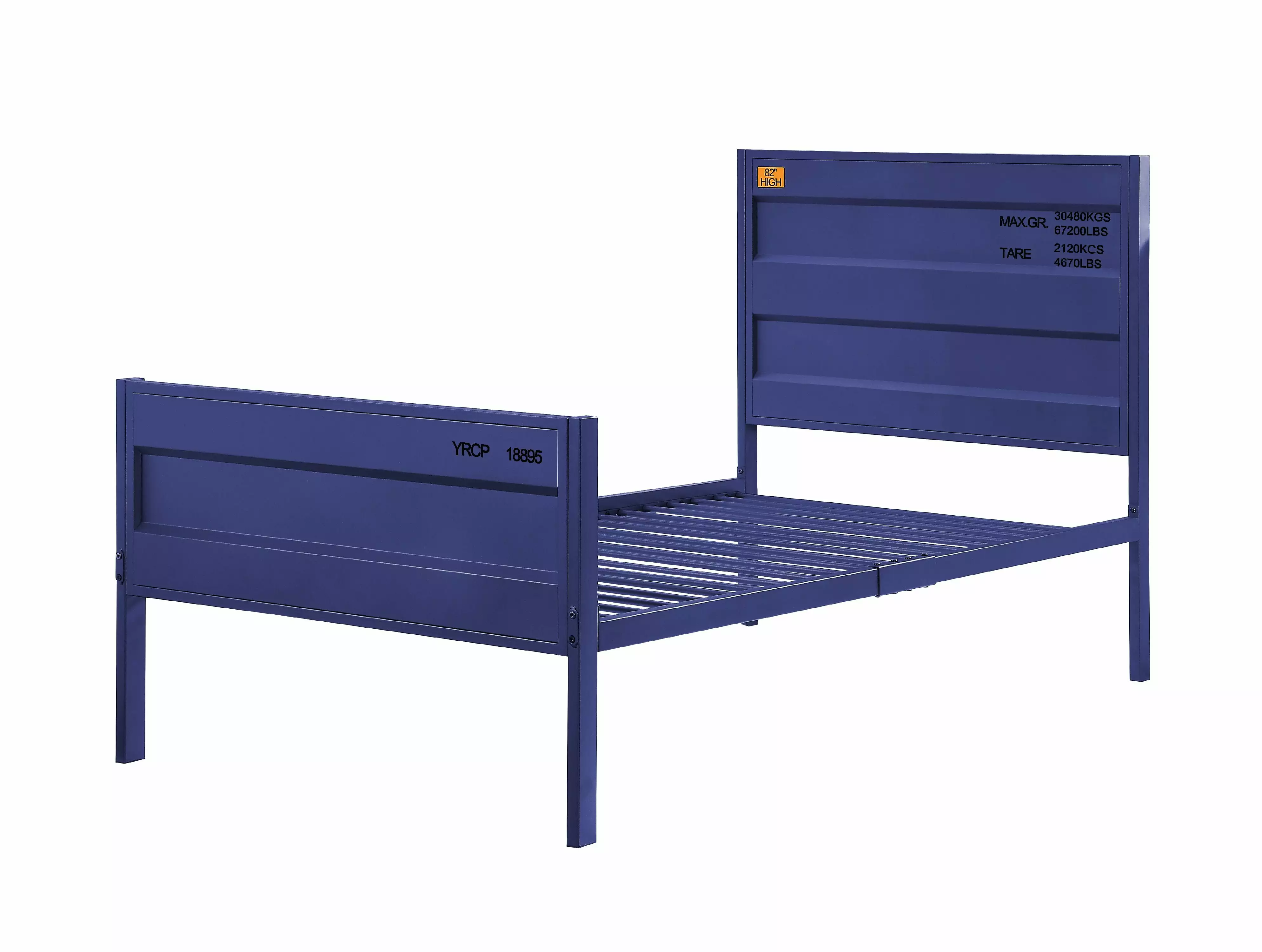 ACME Cargo Container Style Metal Panel Bed Twin Size Multiple Colors Industrial Bed Frame Saltoro Sherpi