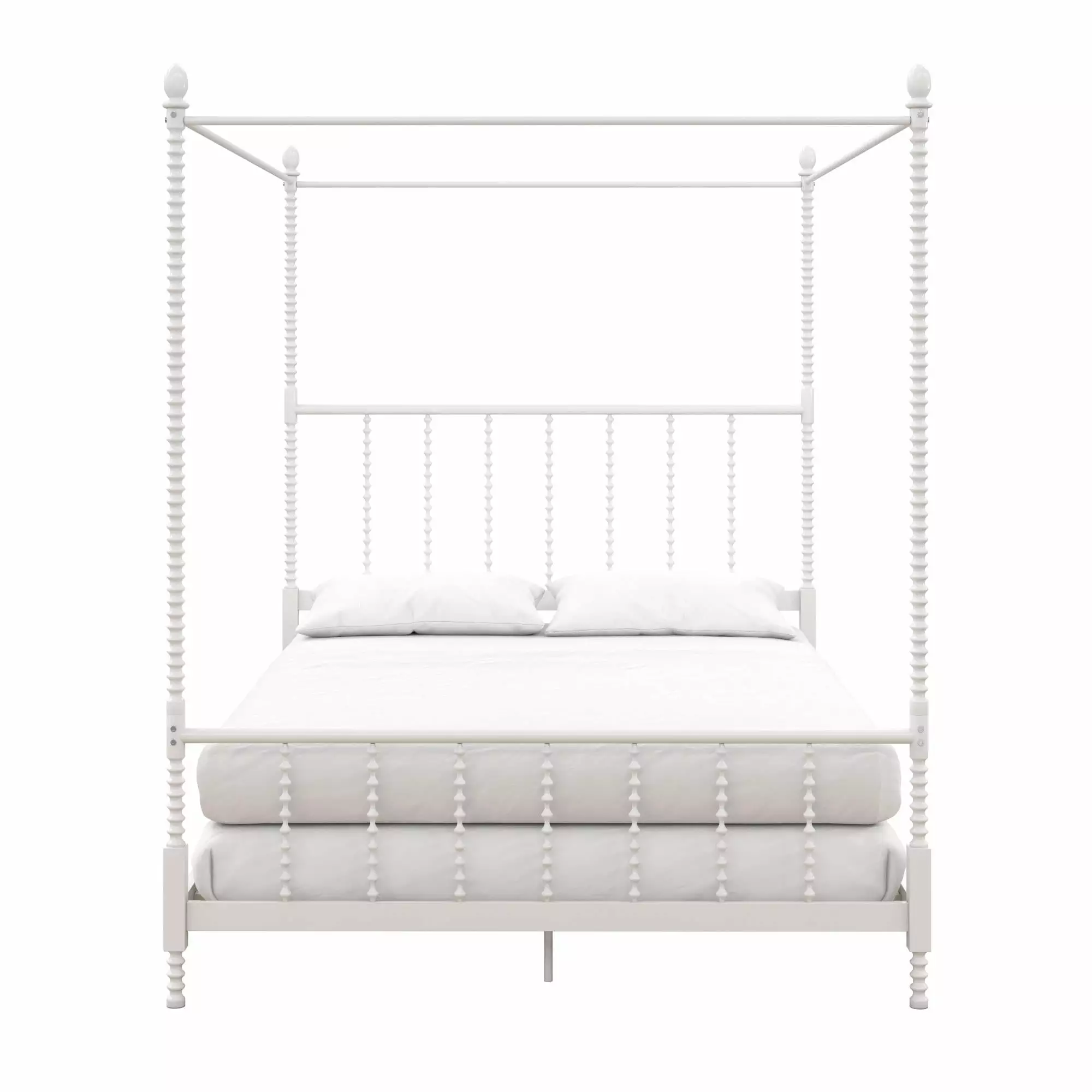 Teen Novogratz Hayden Metal Canopy Bed Full Size White
