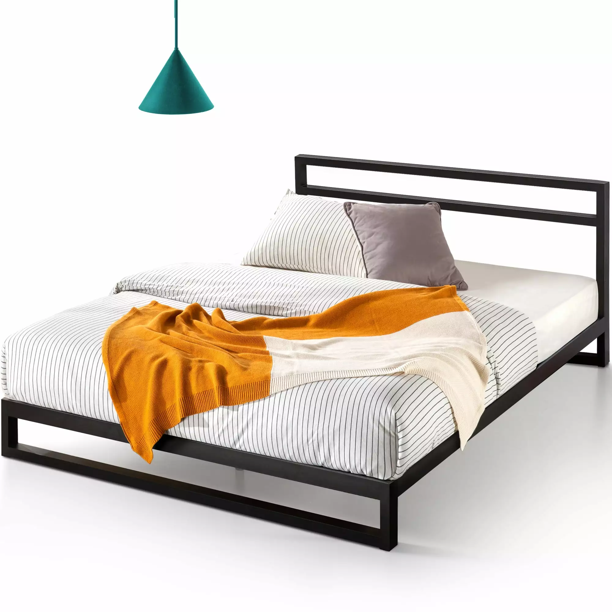 Zinus Trisha 27 Heavy Duty Metal Platform Bed Headboard - King Size Bed Frame No Box Spring Needed