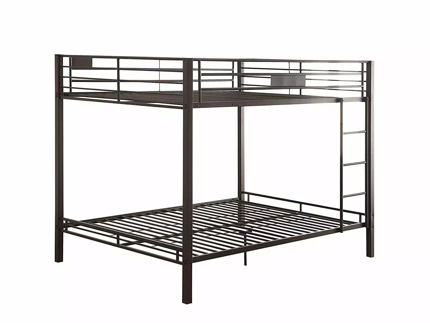 ACME Kaleb Metal Frame Queen Over Queen Bunk Bed Ladder Sandy Black Acme Furniture