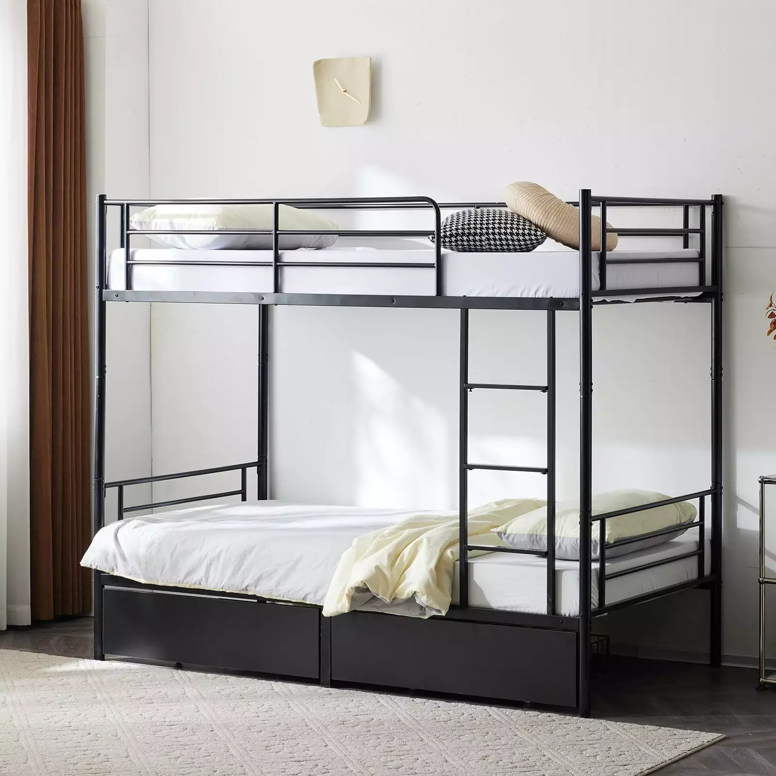 DreamBuck Twin Over Twin Bunk Bed 2 Drawers - Metal Heavy Duty Bunk Bed Adults and Teens - Space-Saving and Noise Free - B...