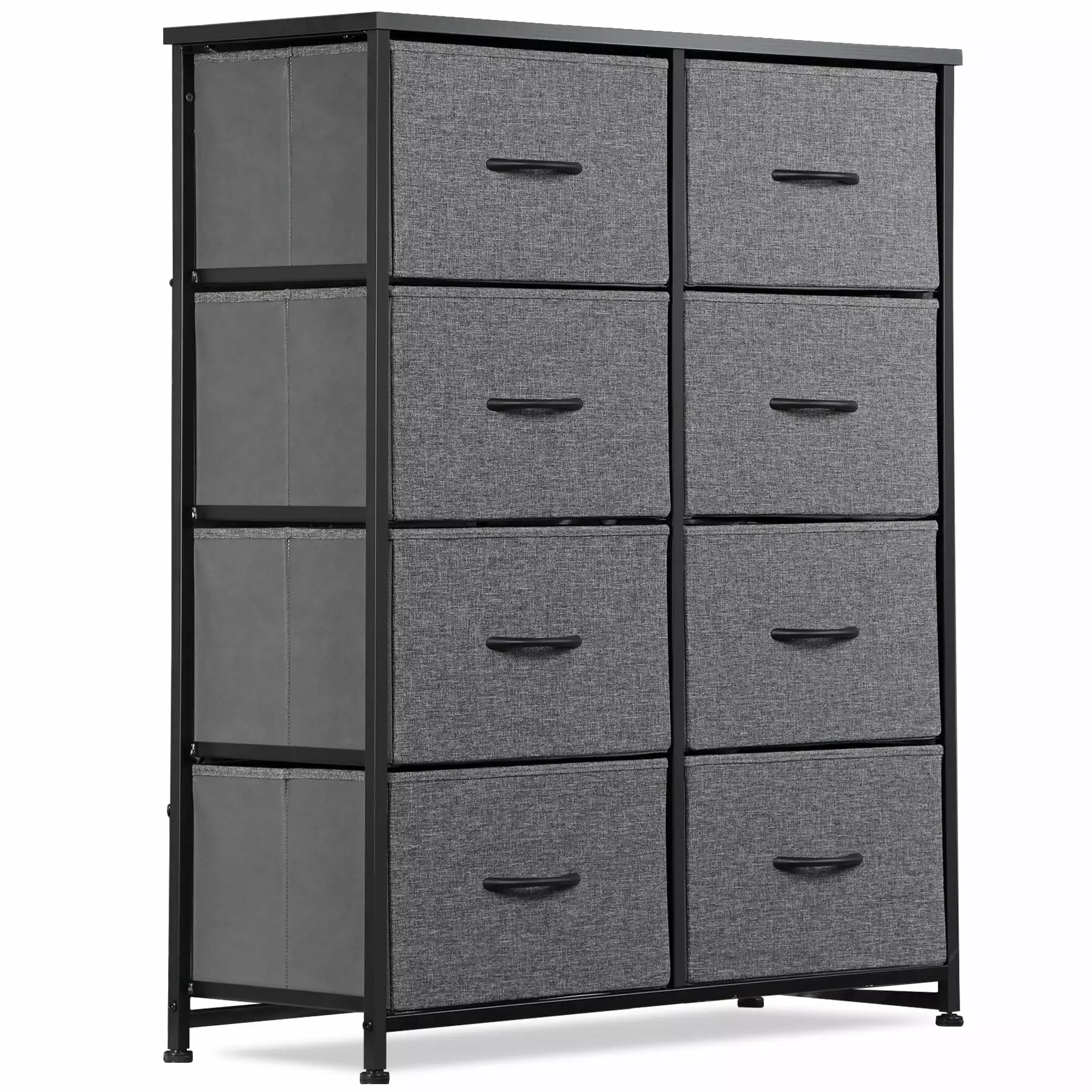 ZENY 8 Drawer Tall Dresser Tower Metal Frame Dark Gray Bedroom Storage