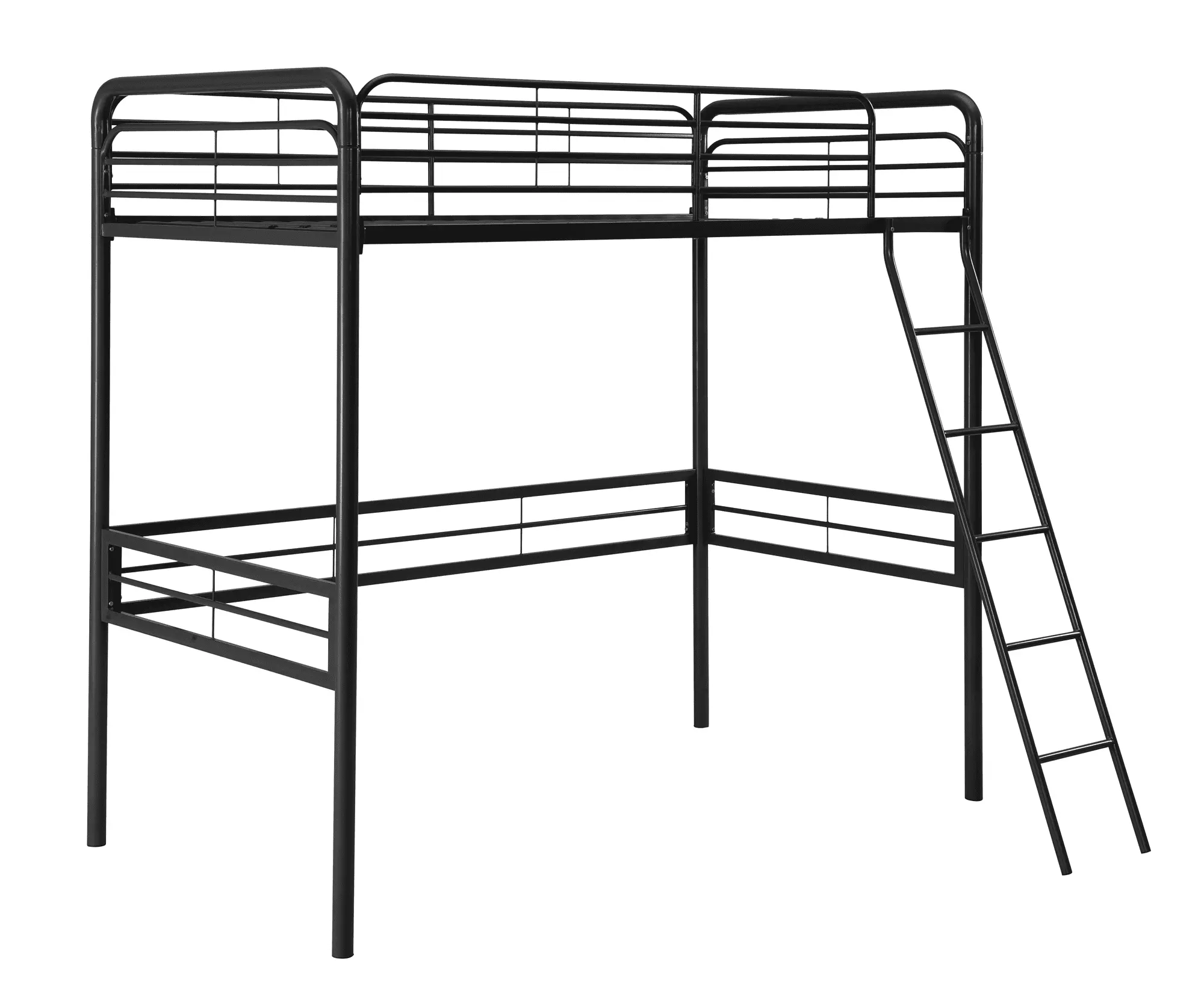 DHP Tommy Twin Size Black Metal Loft Bed Frame Sturdy Construction