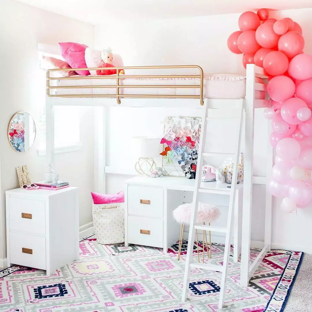 Little Seeds Monarch Hill Haven Twin Metal Loft Bed White Gold Bars Space Saving Kids Furniture