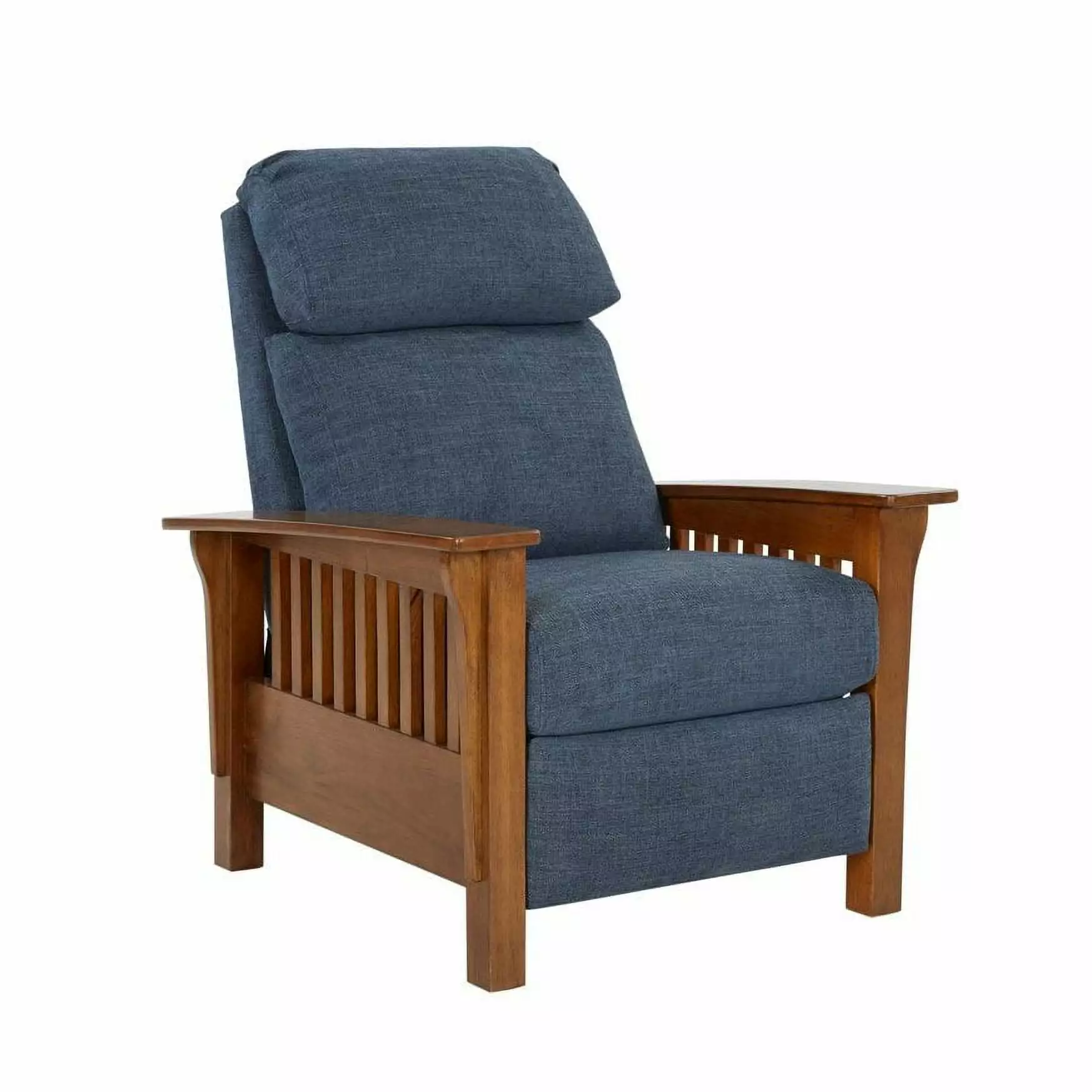 Barcalounger Mission Recliner Tweed Indigo Blue Fabric