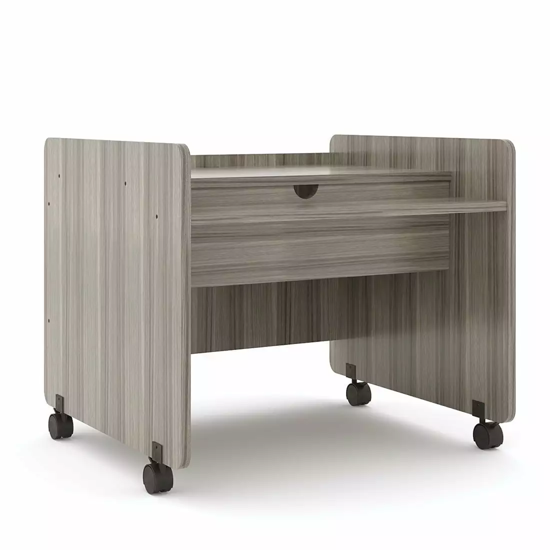 Tot Mate Children's Desk Wooden Mobile Kids Table on Wheels 30 Wide Elm Gray Classroom Furniture