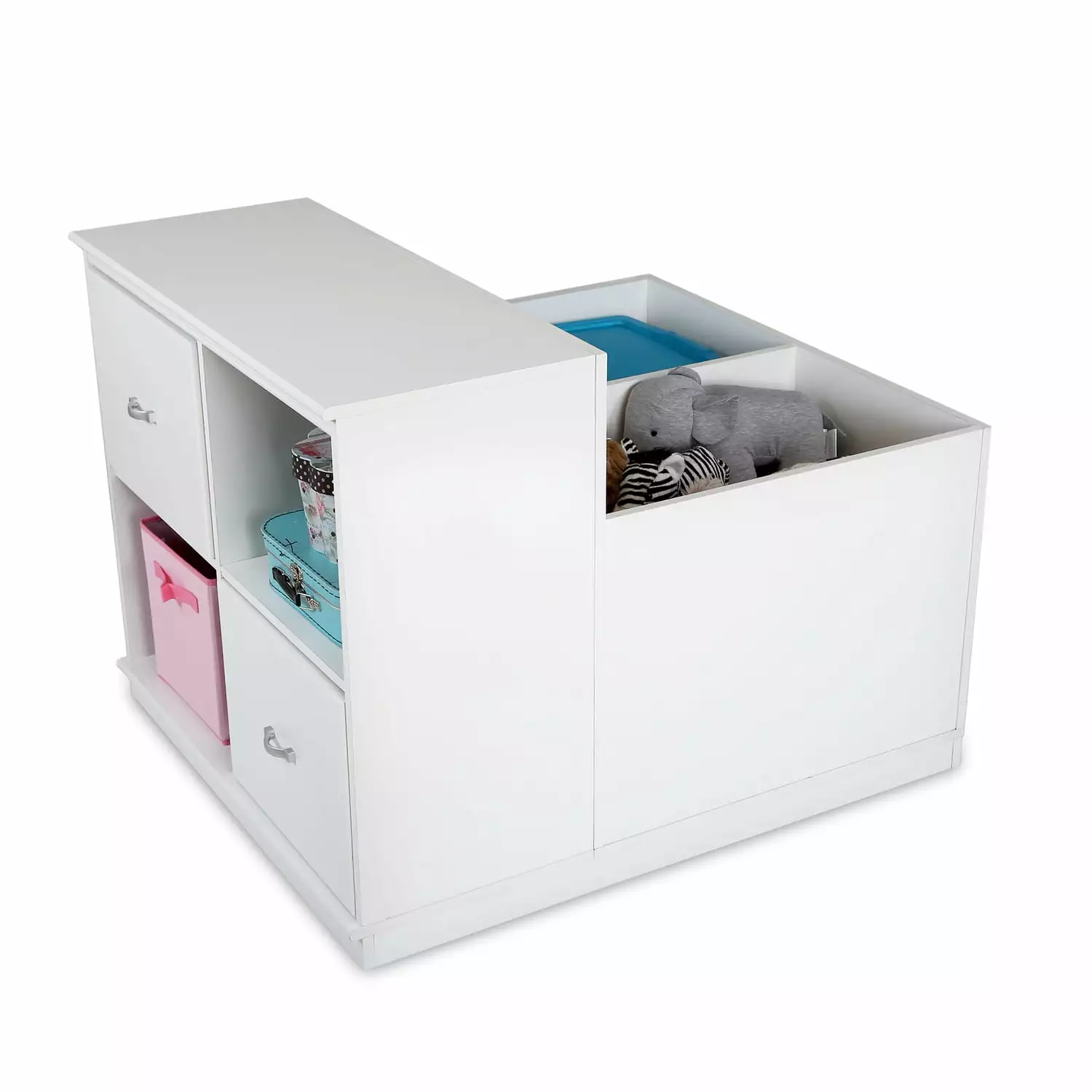 South Shore Mobby Mobile Storage Unit Modern White Laminated Particleboard