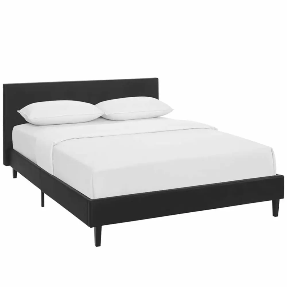 Modway Anya Modern Style Vinyl and Wood Full Bed Black Finish