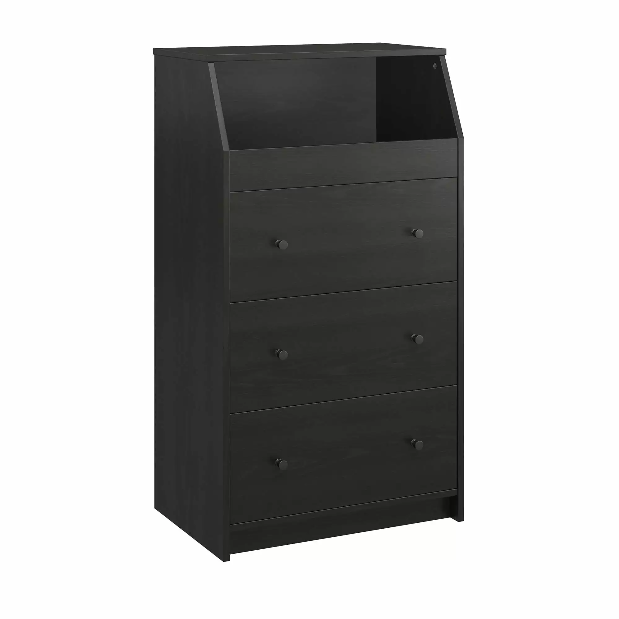 Loft 3 Drawer Dresser Black Oak Modern Dresser Bedroom Living Room Ameriwood Home