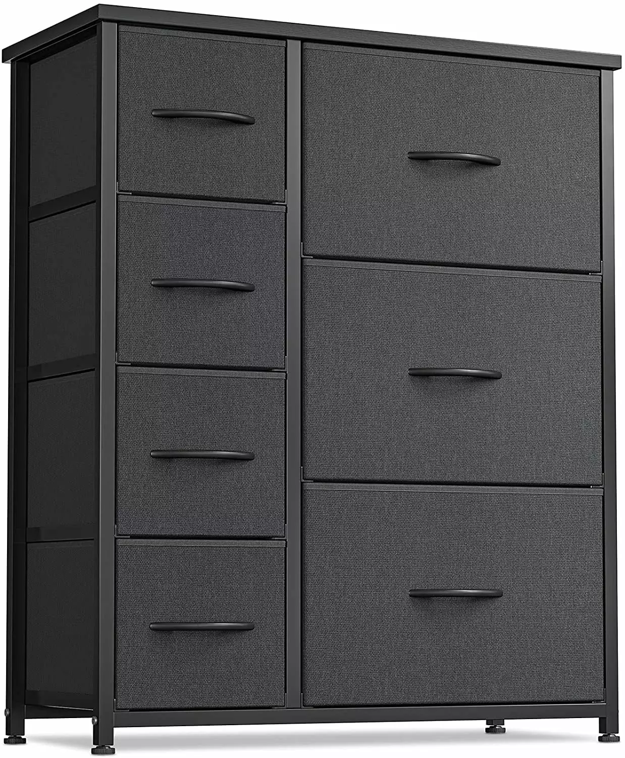 CubiCubi Dresser 7 Drawers - Black Grey Dresser Bedroom Hallway and Entryway Fezibo