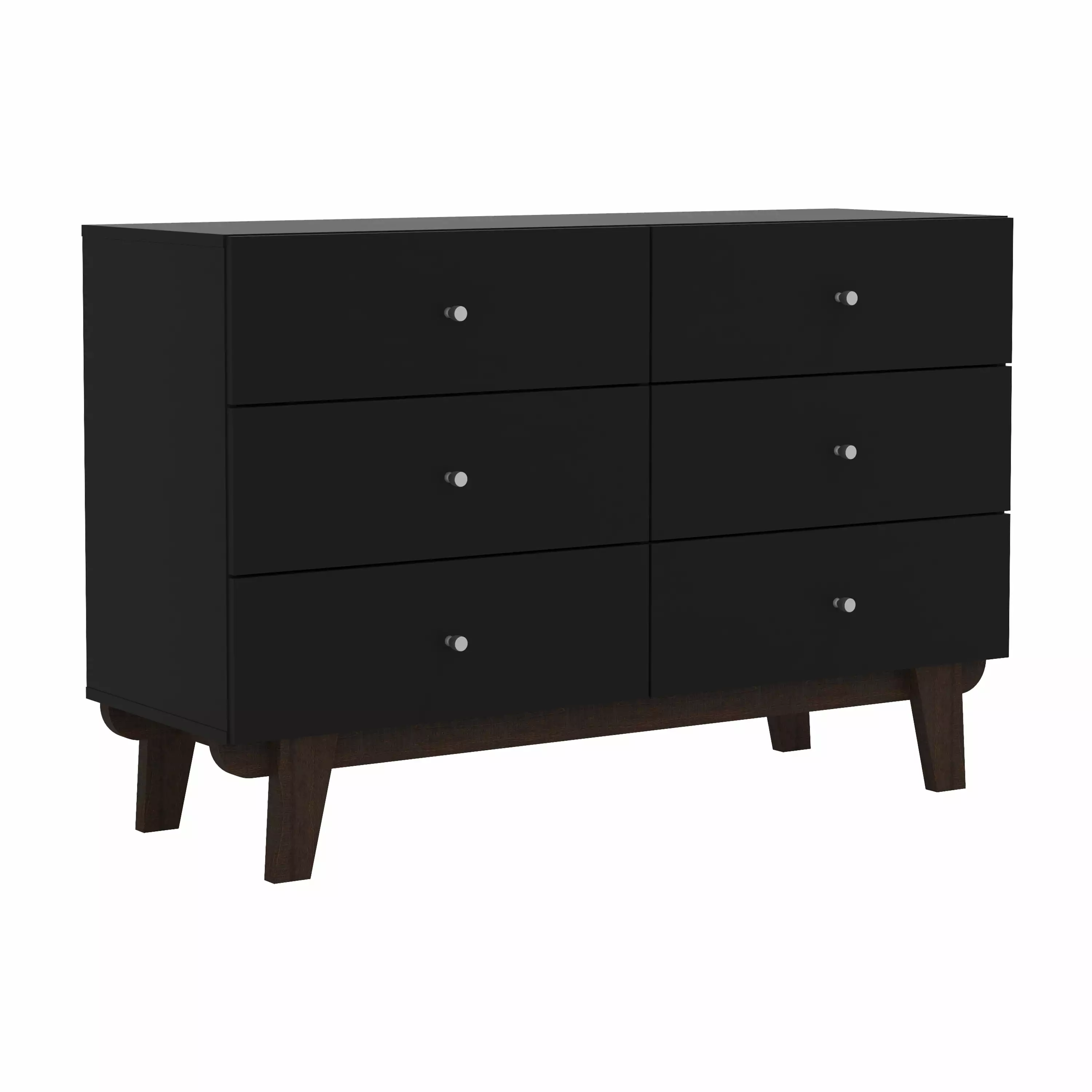 Hillsdale Kincaid 6-Drawer Modern Wood Dresser Matte Black Bedroom