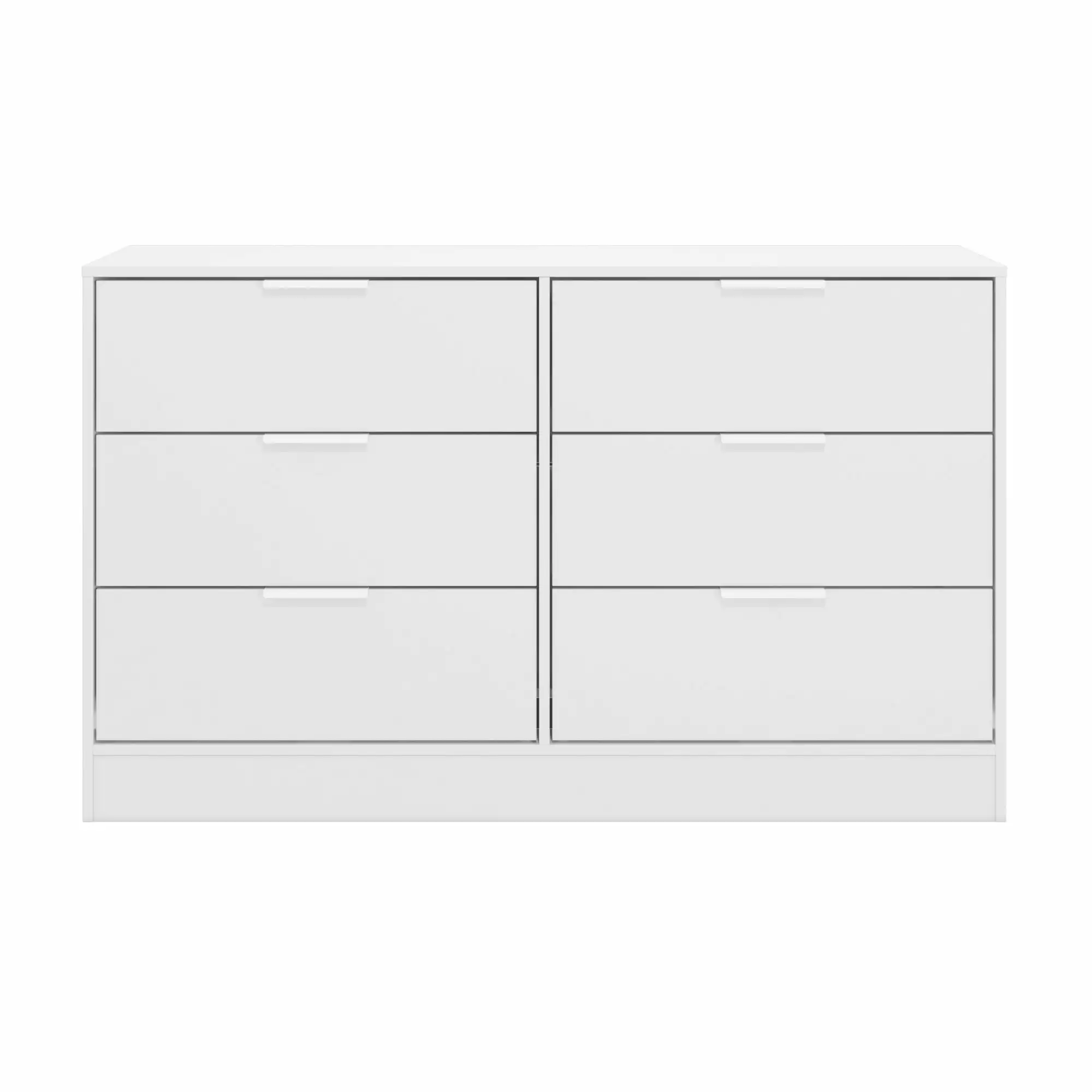 Fresno 52.7 Modern 6 Drawer Dresser White Finish Bedroom K1 International Group