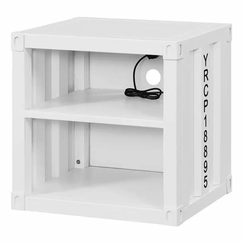 Acme Cargo Container Style Metal Frame Nightstand Multiple Colors Acme Furniture