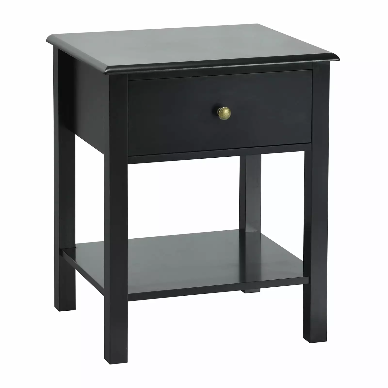 Giantex Nightstand Drawer and Shelf Stable Frame Storage Cabinet Bedroom Brown