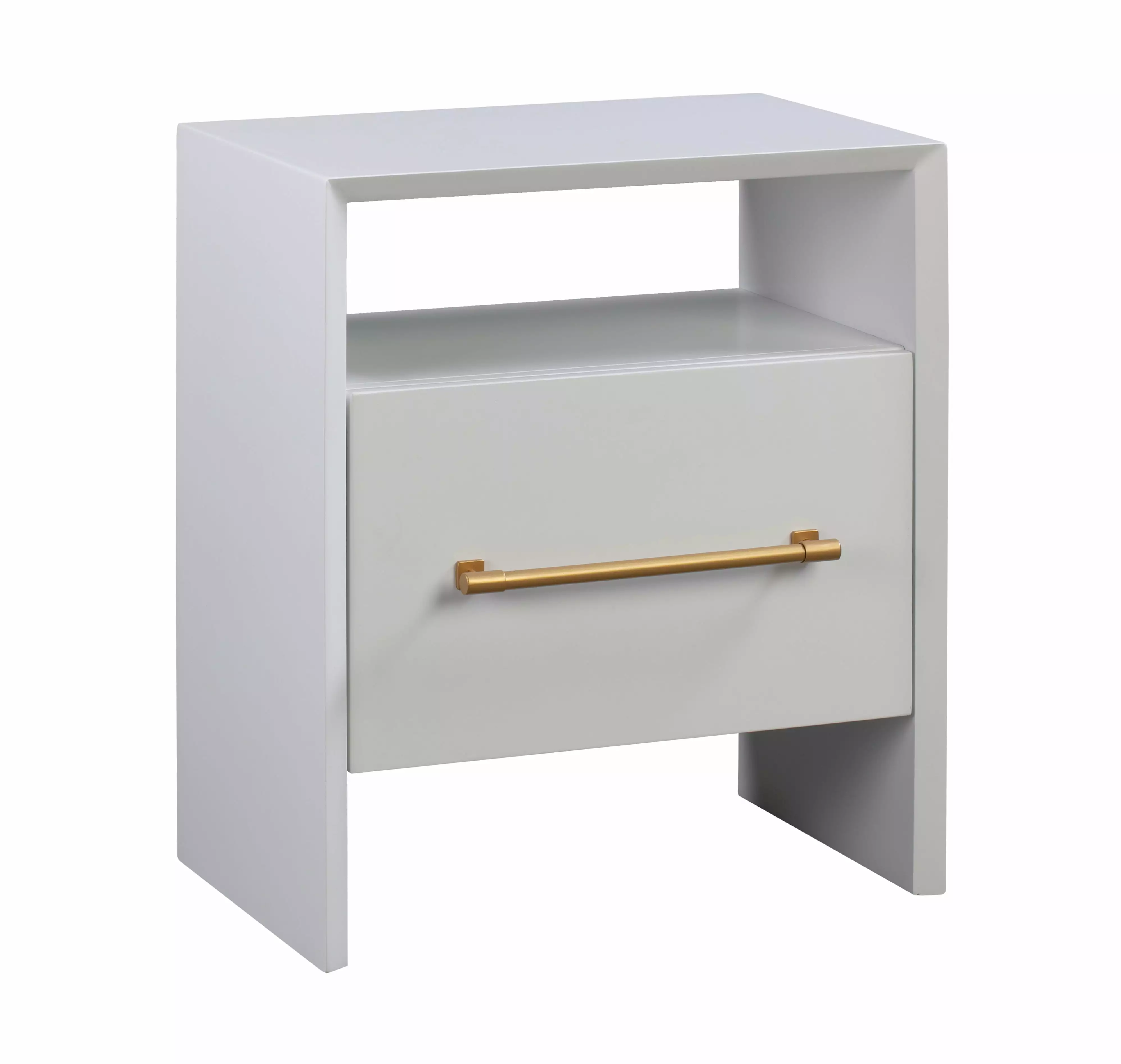 TOV Furniture Libre White Nightstand Gold Accent Modern Bedside Table