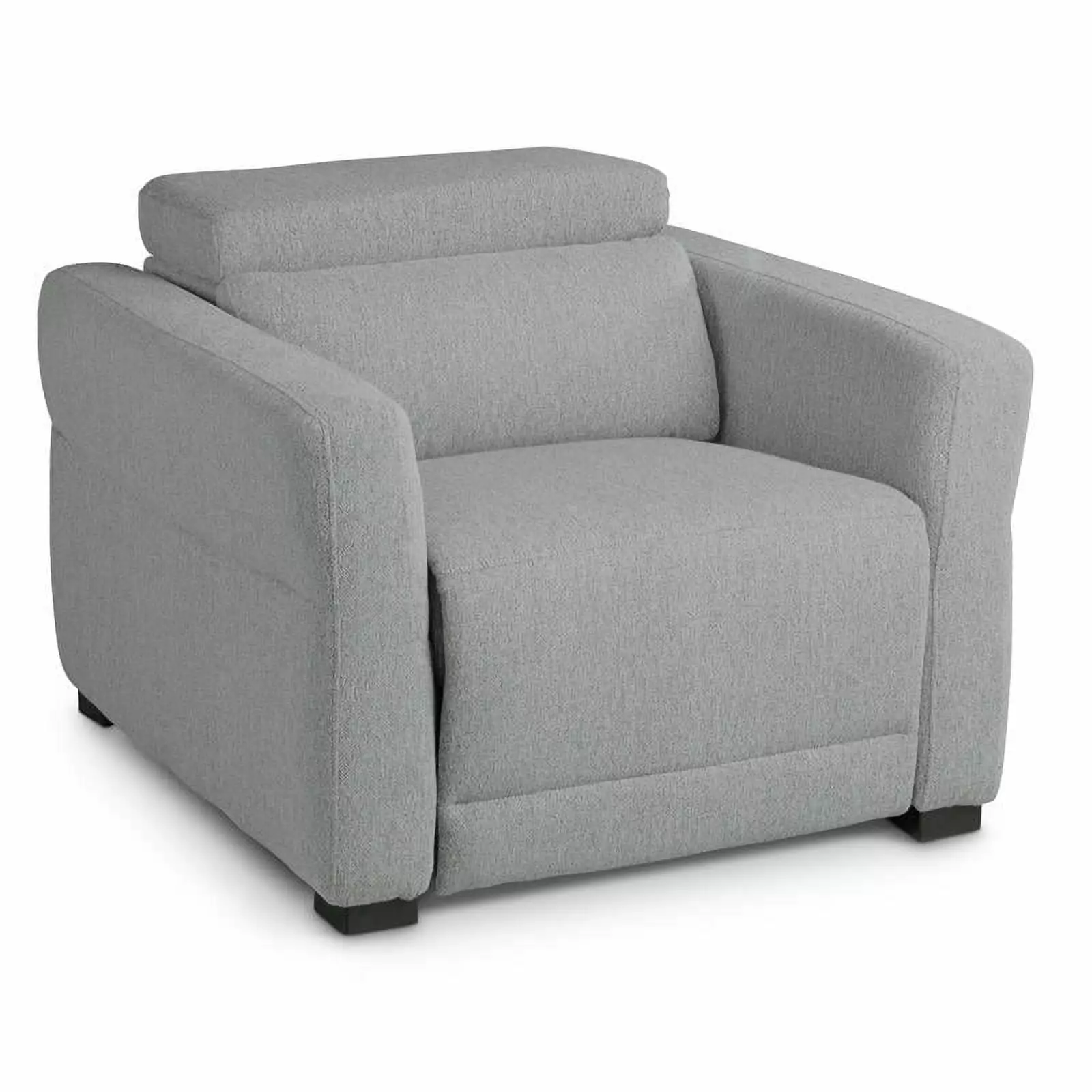 Bowery Hill Modern Tweed Fabric Dual-power Recliner Gray Finish Contemporary Living Rooms